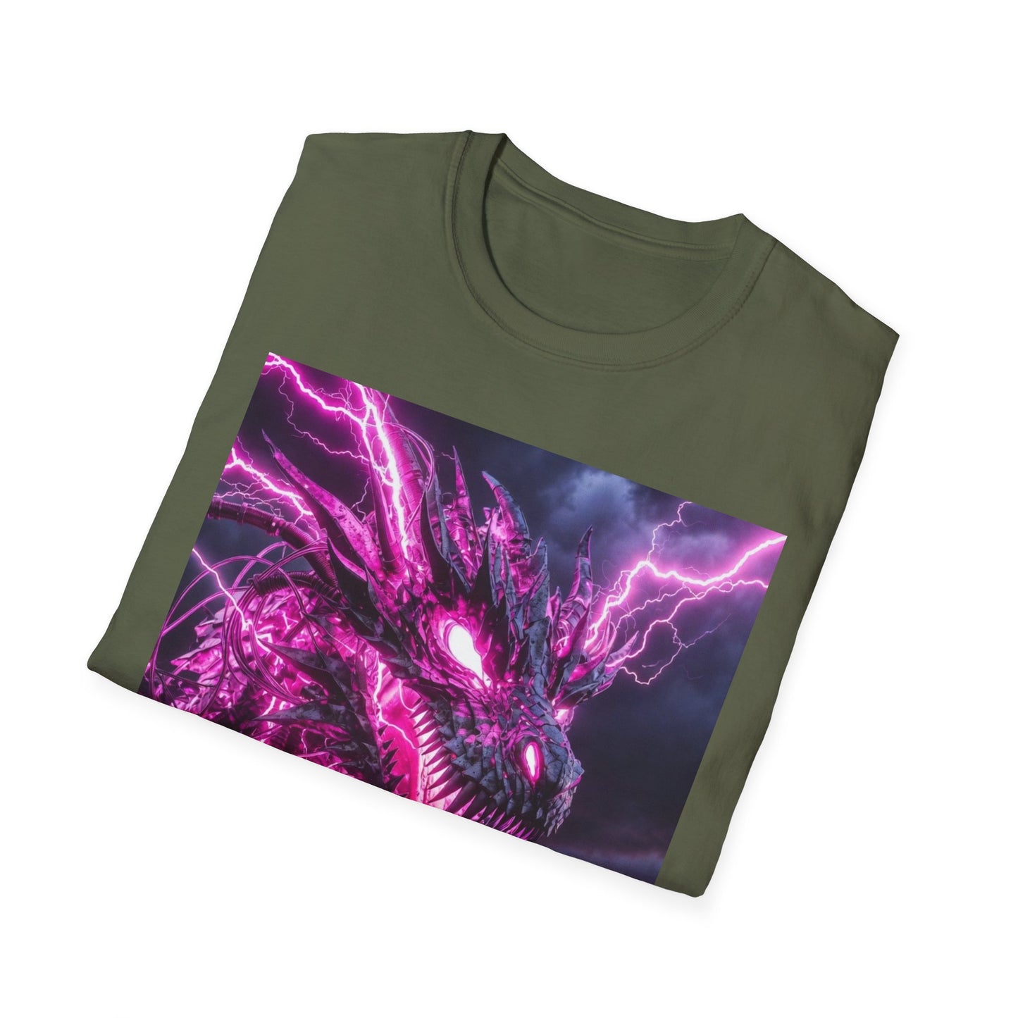 Dragon Lightning T-Shirt — Neon Purple Fantasy Dragon Graphic Tee