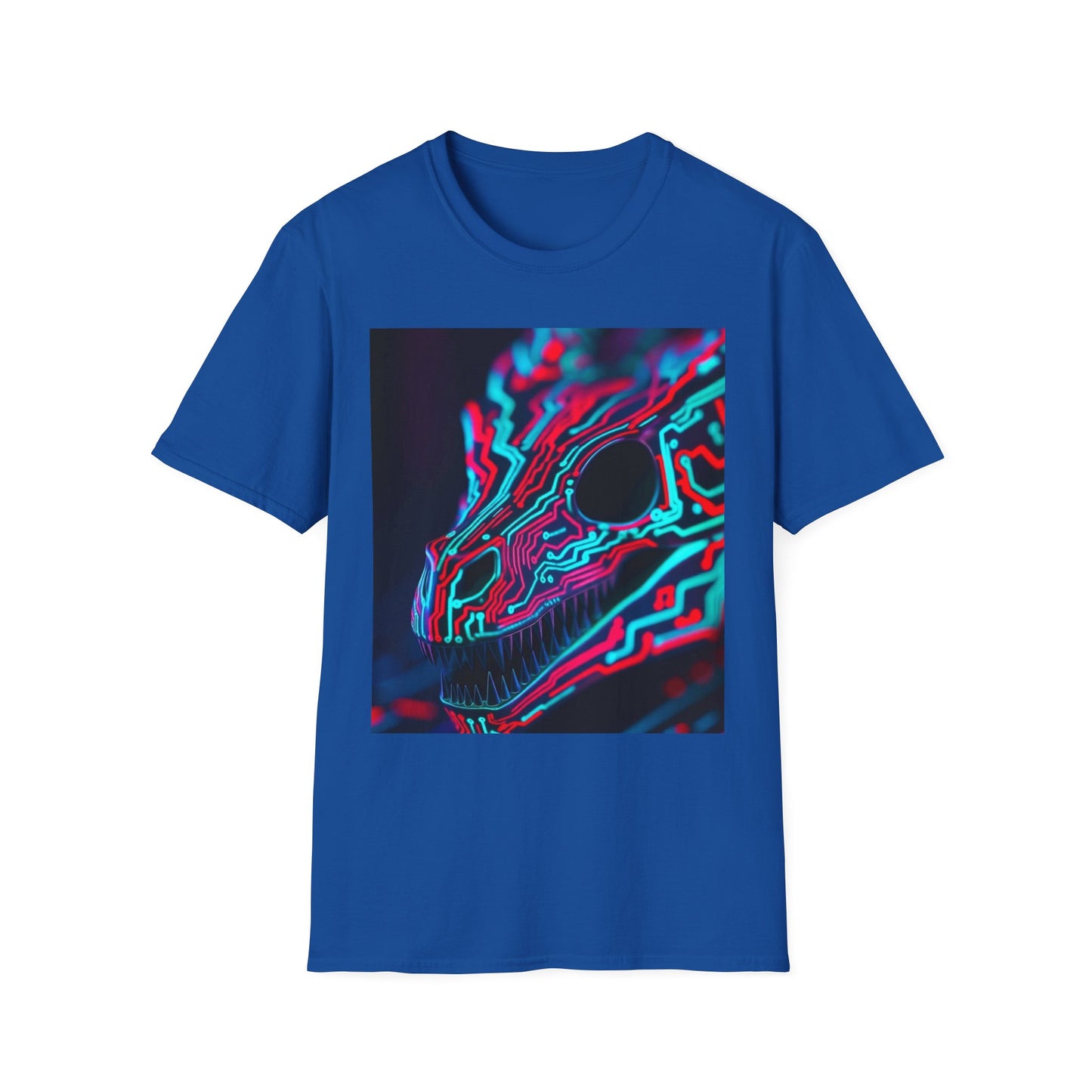 Neon Cyber Skull T-Shirt — Vaporwave Glitch Art Tee