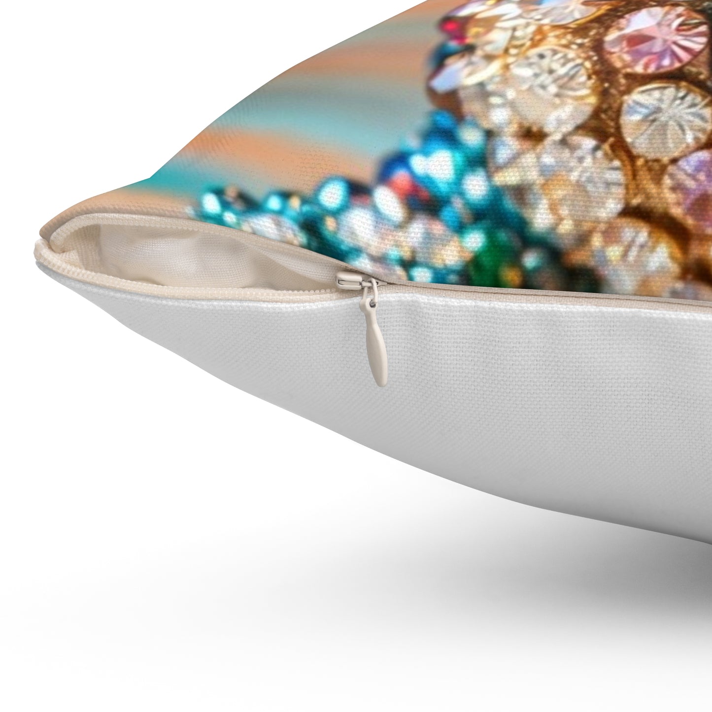 Jeweled Dragon Decorative Pillow — Rhinestone Embellished Accent Cushion