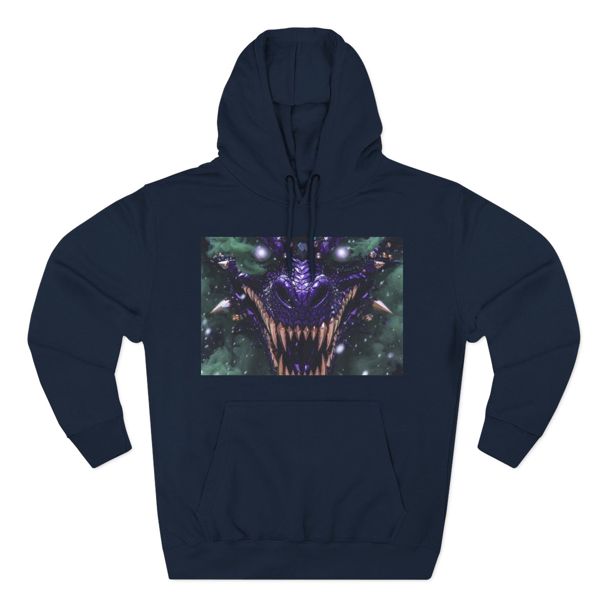 A Mystic Cosmic 🐉 Hoodie — Astral Galaxy Cat Chest Print Fleece Hoodie