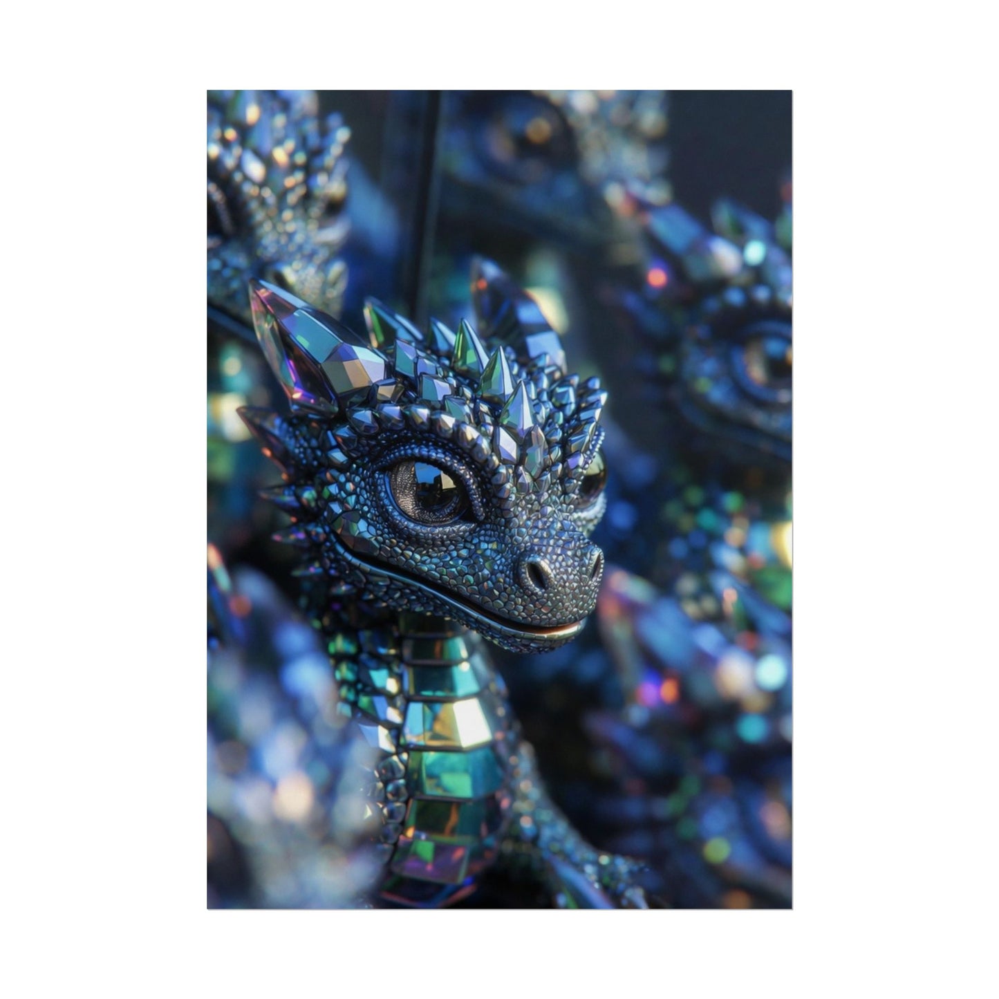 Crystal Dragon Rolled Poster — Fantasy Wall Art Print