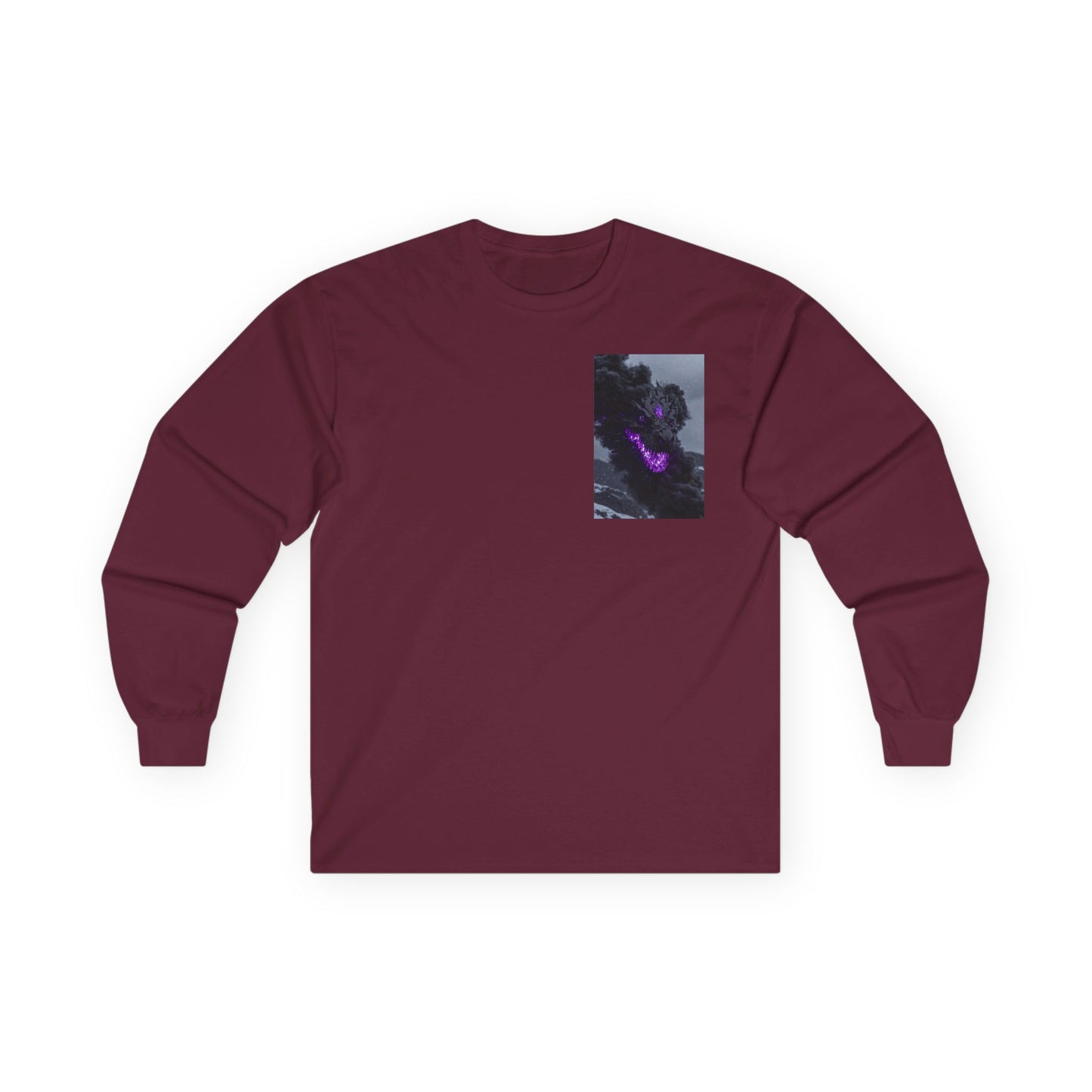 Galaxy DRAGON Pocket Long Sleeve Tee — Purple Nebula Chest Design