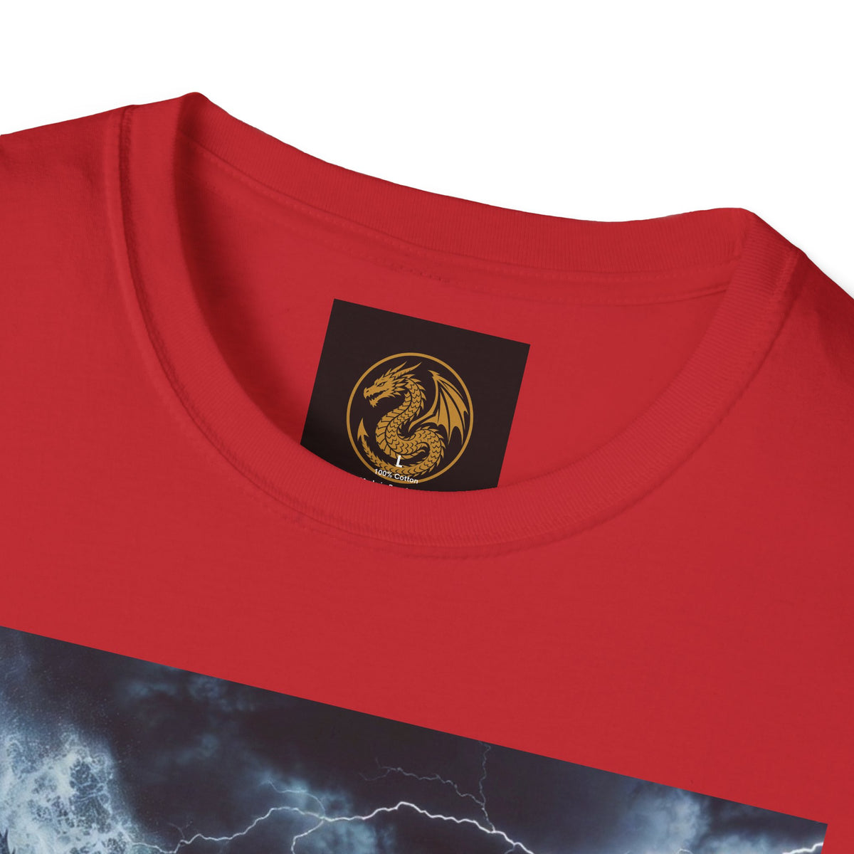A Stormy Oceanic Dragon T-Shirt — Dark Ocean Lightning Graphic Tee