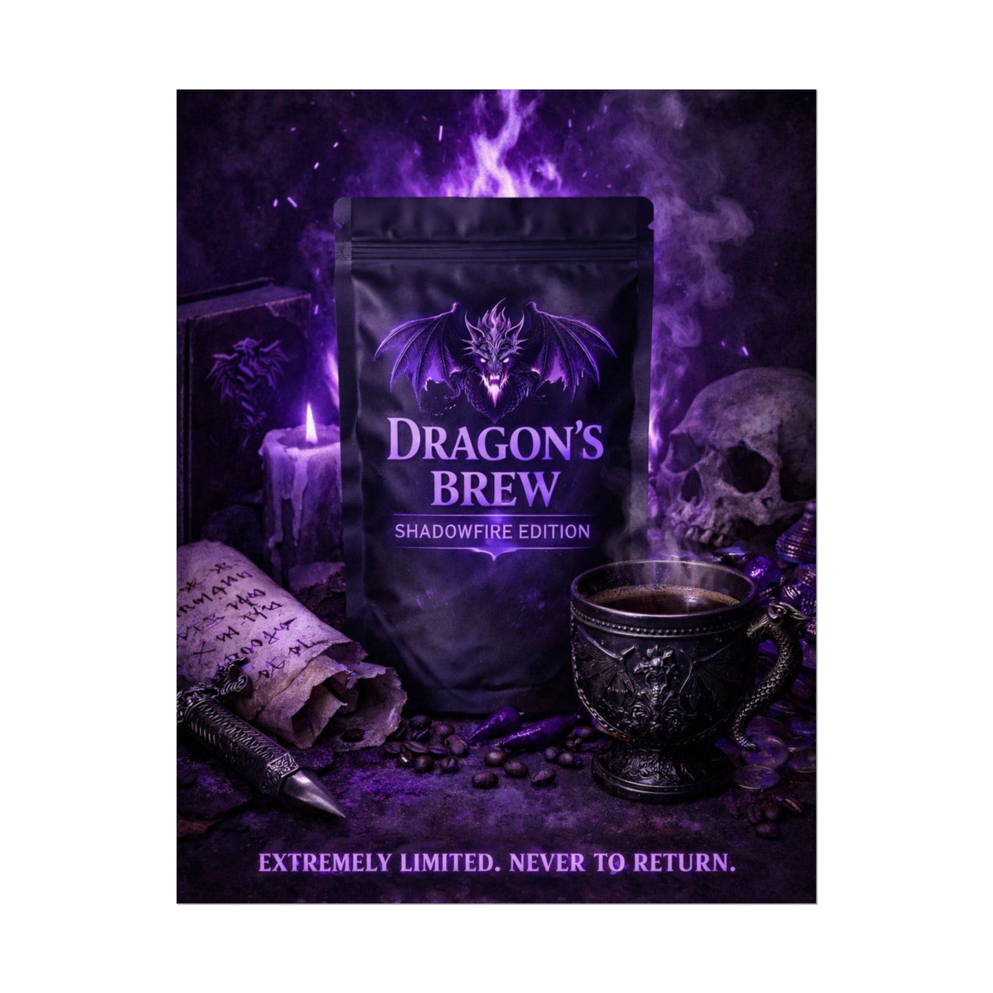 Rolled Poster — "Dragon’s Brew: Shadowfire Edition" Fantasy Poster