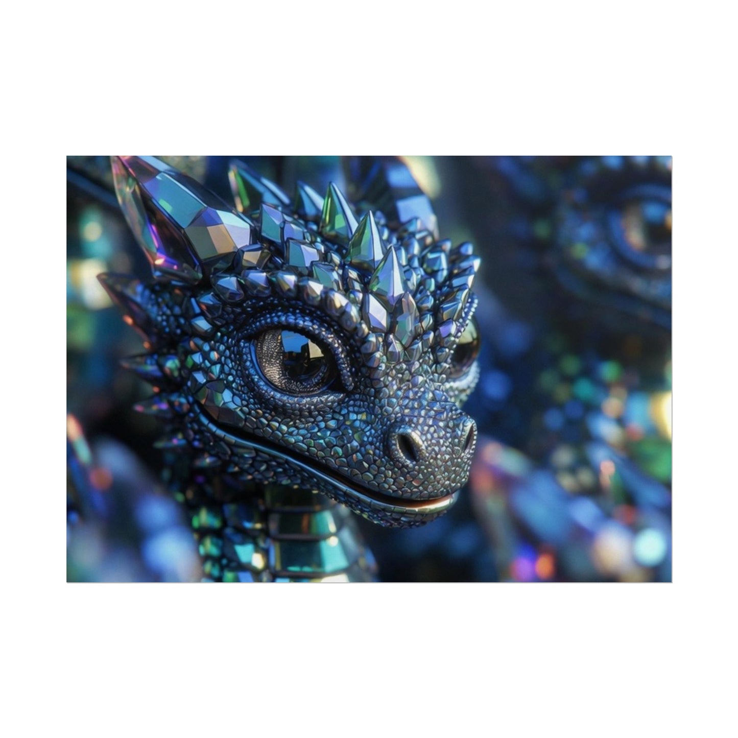 Crystal Dragon Rolled Poster — Fantasy Wall Art Print