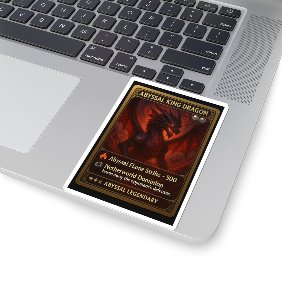 Abyssal King Dragon Trading Card Sticker — Collectible Fantasy Card Kiss-Cut Sticker