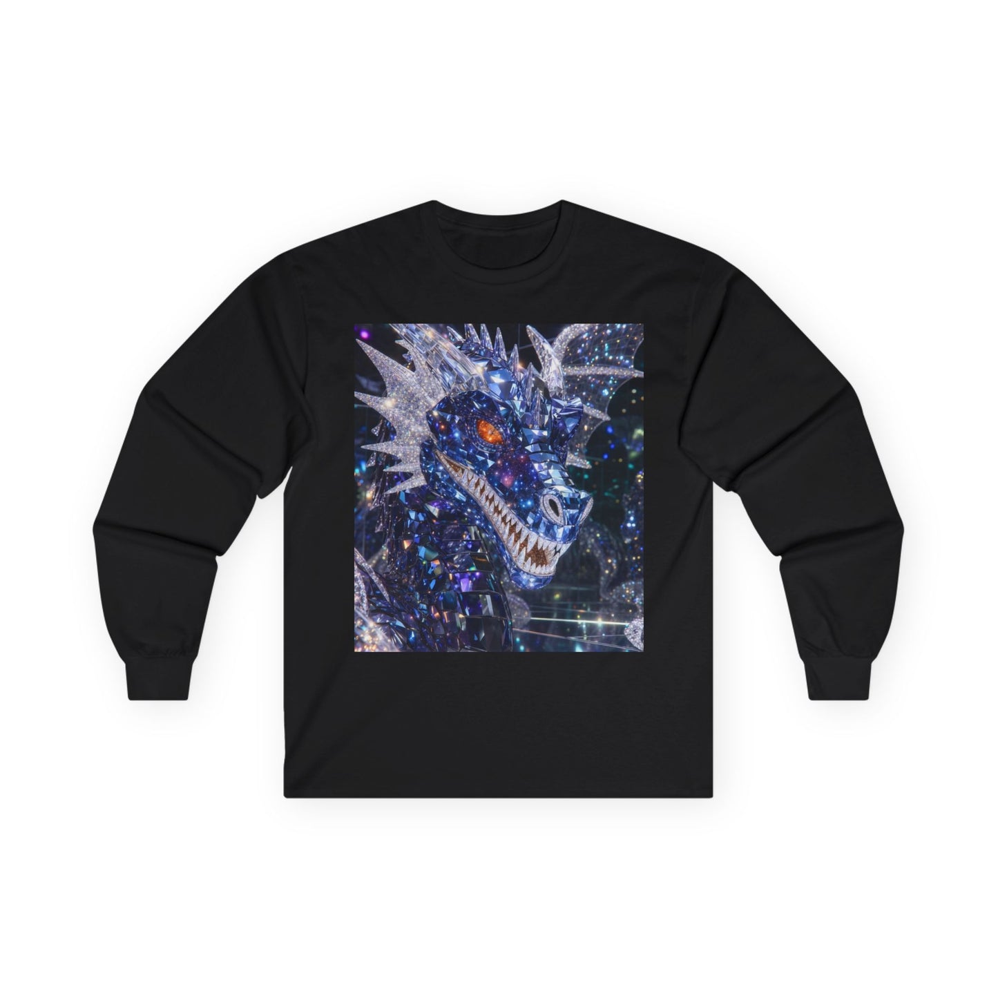 Cosmic Dragon Long Sleeve Tee — Neon Galaxy Dragon Graphic