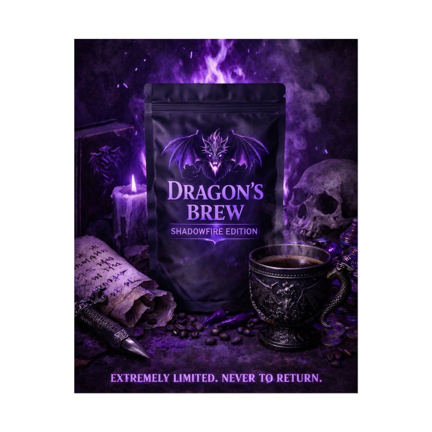 Rolled Poster — "Dragon’s Brew: Shadowfire Edition" Fantasy Poster
