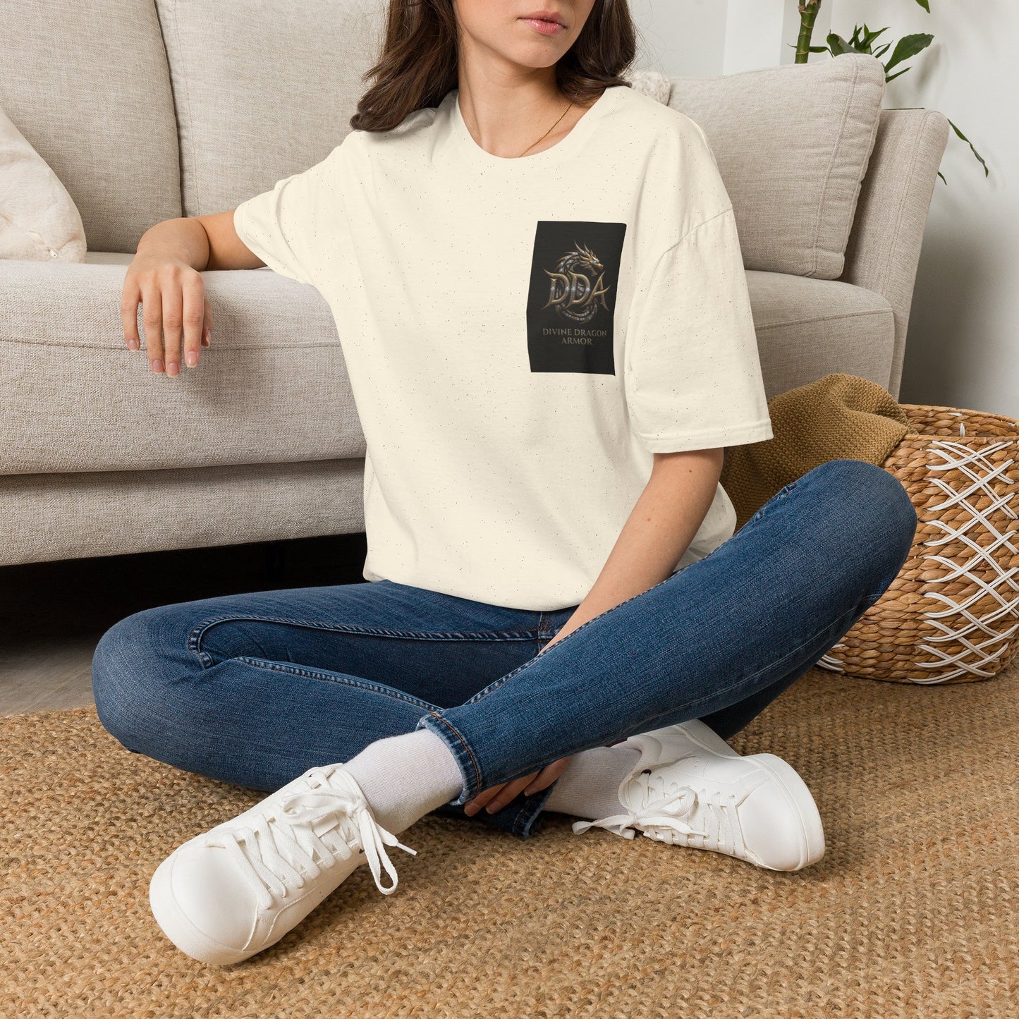 #1 Selling Dragon Logo Pocket T-Shirt — "DDA Divine Dragon Armor" Chest Patch