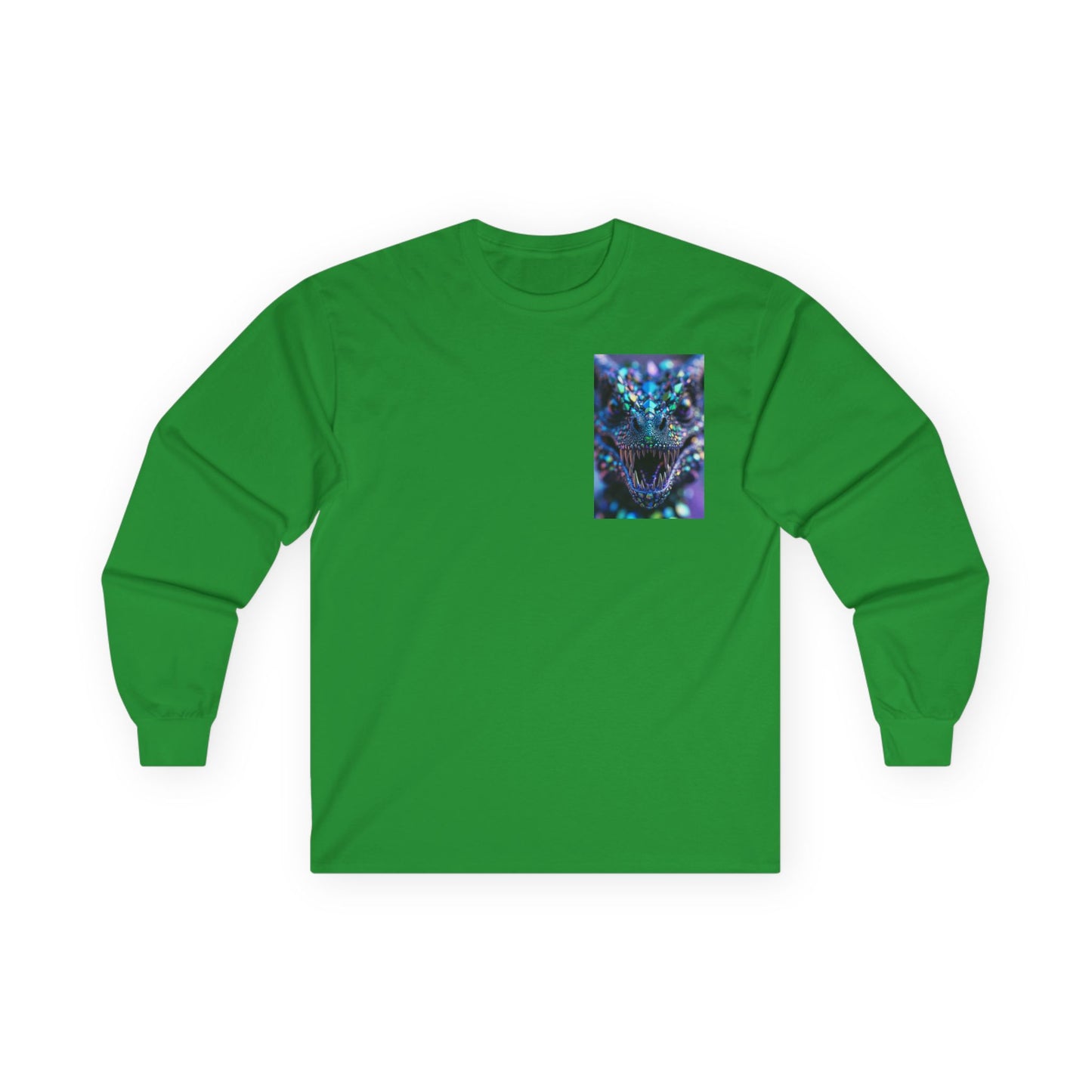 Long Sleeve Tee — Cosmic DRAGON Chest Print | Mystical Galaxy Animal Shirt