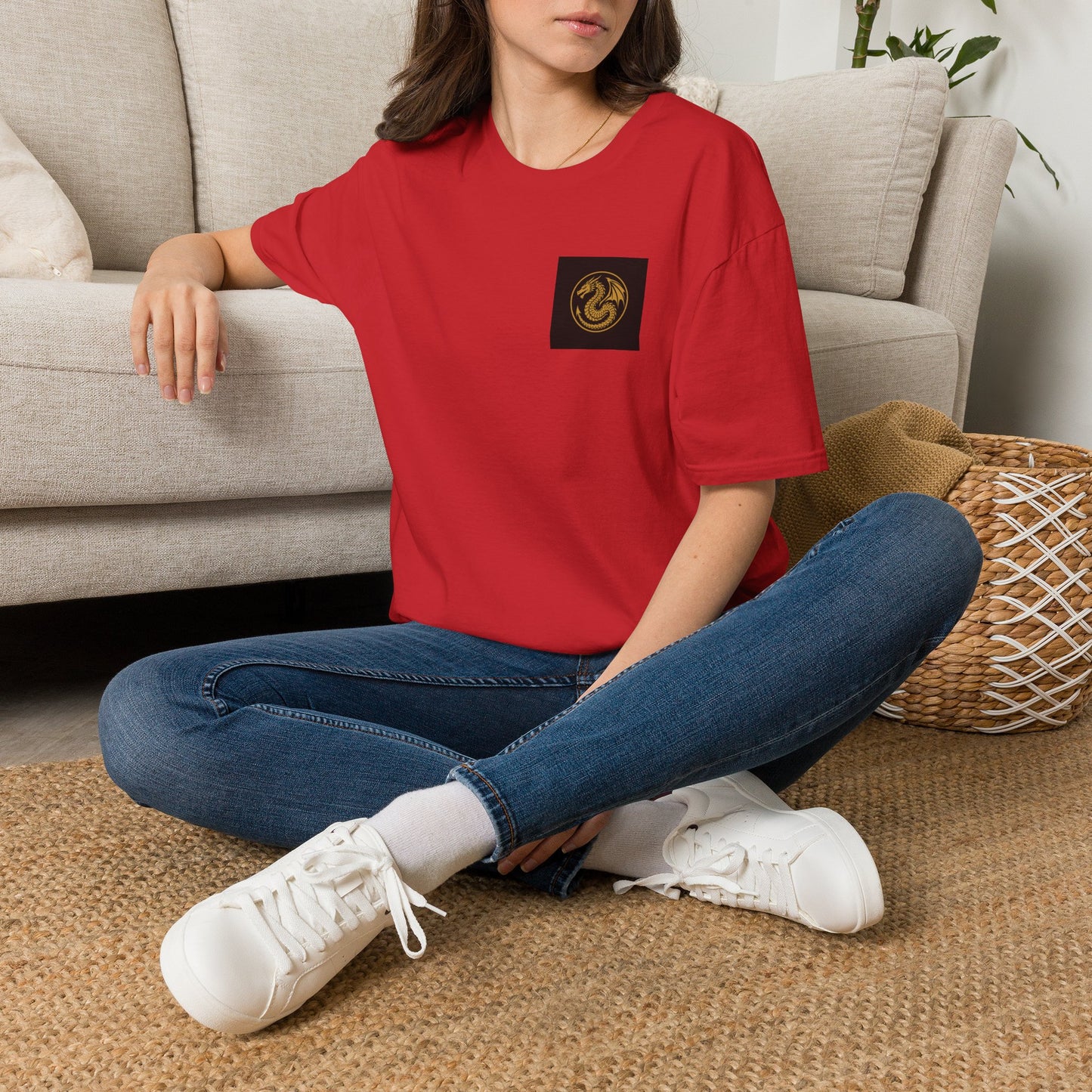 A # 1 Selling Divine Dragon Armor Pocket T-Shirt — Vintage Gold Emblem Tee