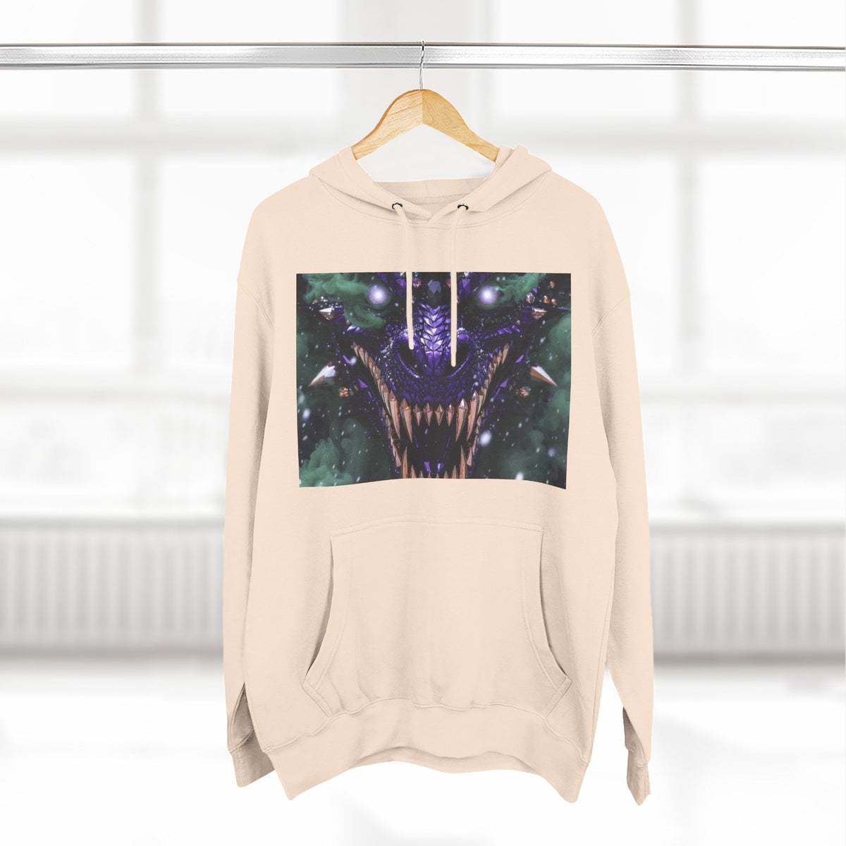 A Mystic Cosmic 🐉 Hoodie — Astral Galaxy Cat Chest Print Fleece Hoodie