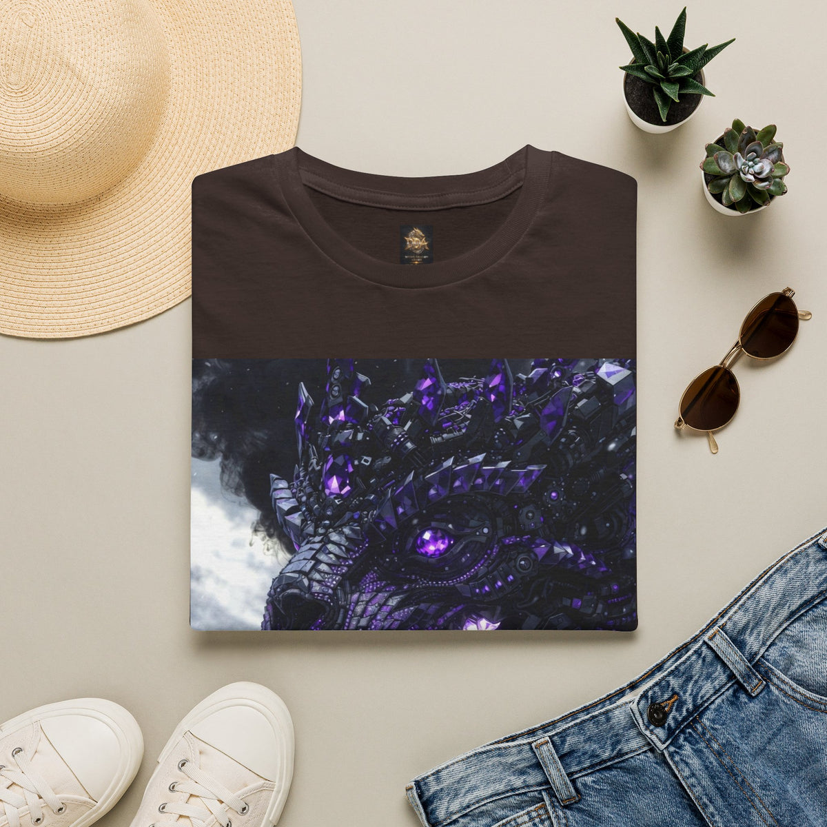 A Purple Dragon Skull T-Shirt — Divine Dragon Armor Logo Tee