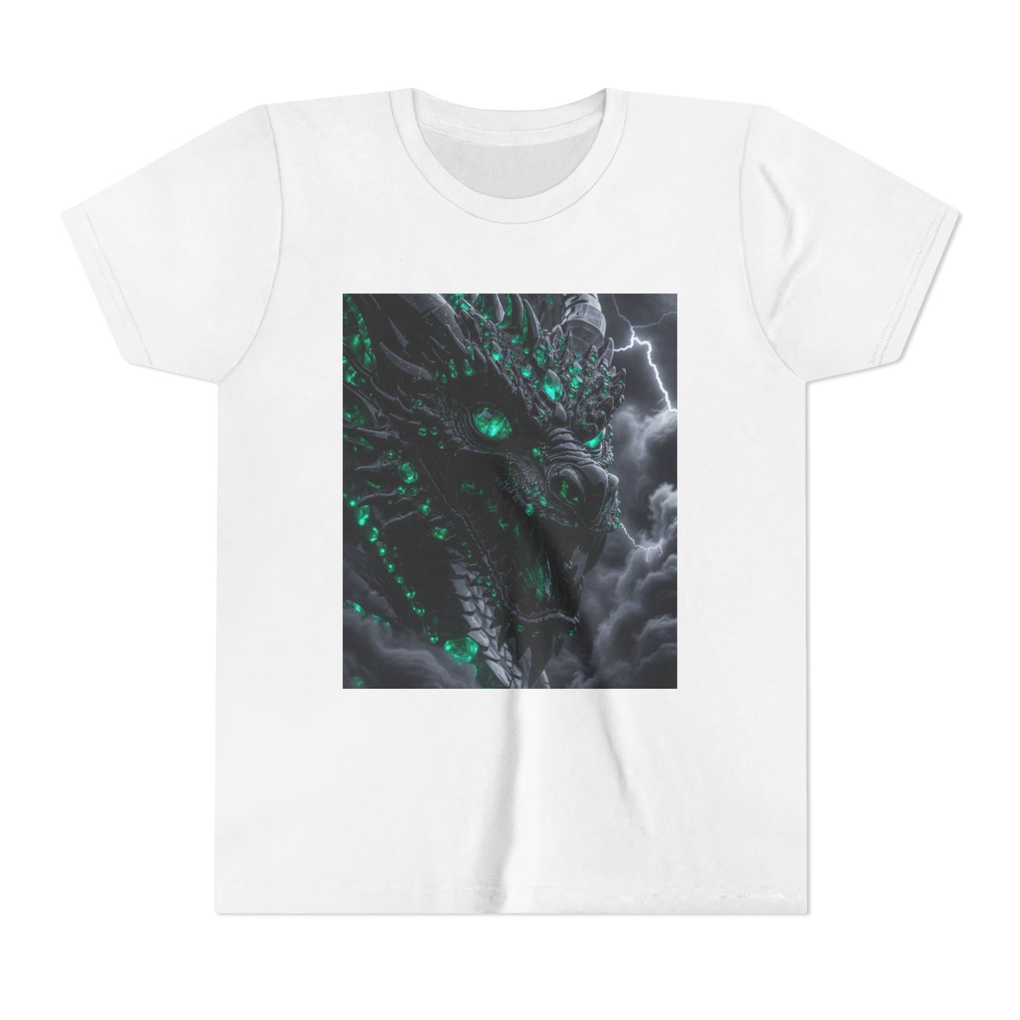 A Top selling Dragon Storm Youth Tee — Neon Green Dragon Illustration Graphic T-Shirt
