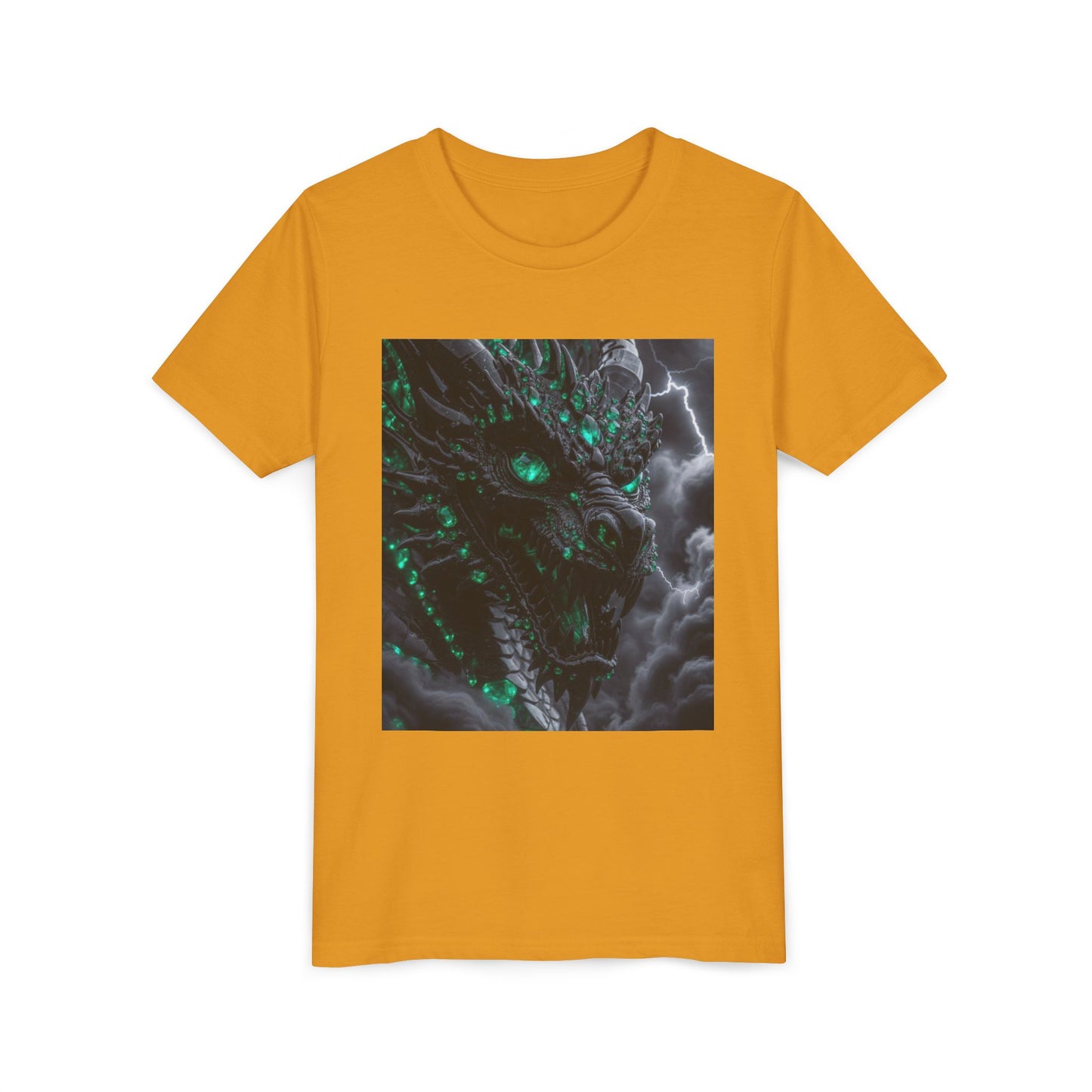 A Top selling Dragon Storm Youth Tee — Neon Green Dragon Illustration Graphic T-Shirt