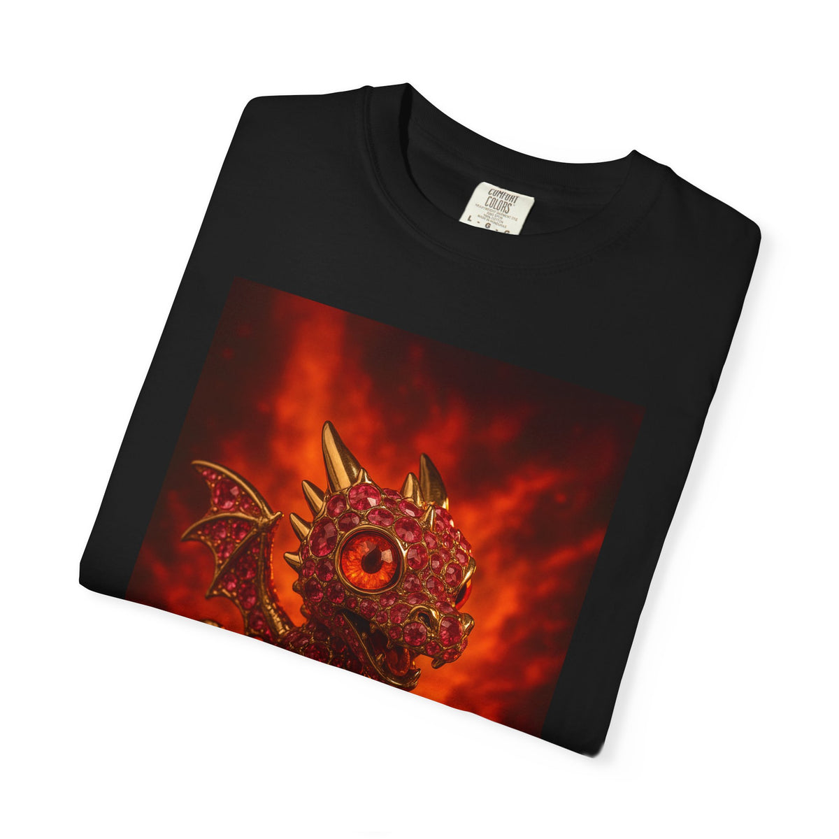 A hype Dragon T-shirt, Tee, Garment-Dyed Shirt, Gift for Dragon Lovers, Fantasy Apparel, Birthday & Holiday Gift