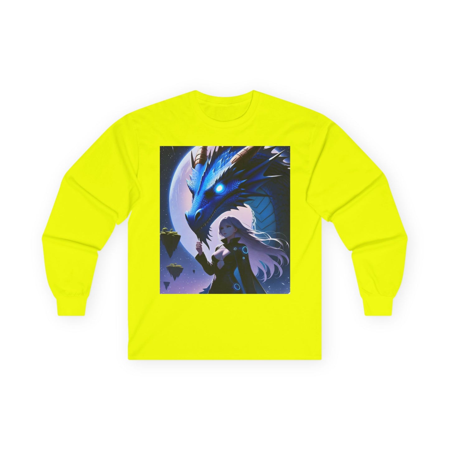 Dragon Whisperer Long Sleeve Tee — Fantasy Blue Dragon Illustration