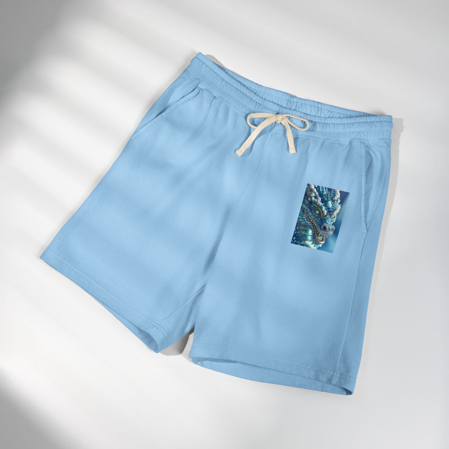 Lightweight Fleece Sweat Shorts — Pocket Sea Breeze Graphic