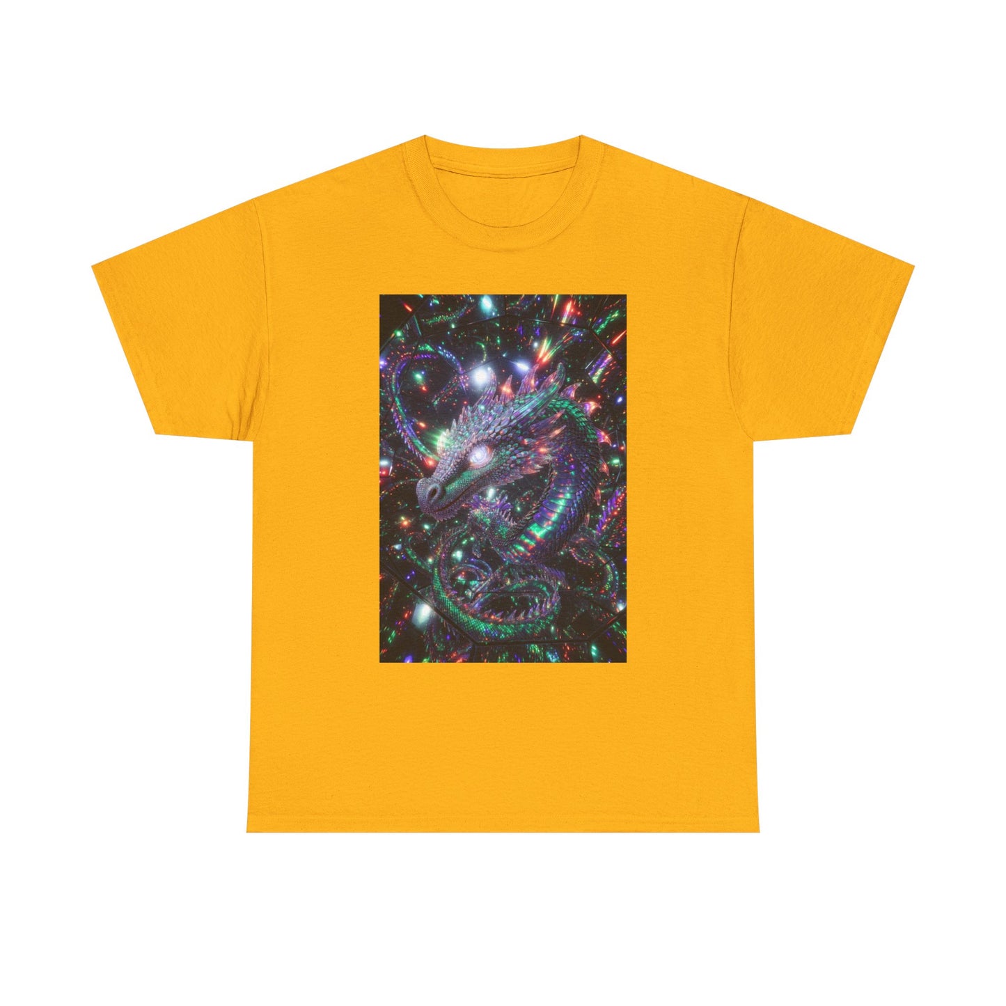 Cosmic Dragon T‑Shirt — Neon Galaxy Serpent Graphic Tee