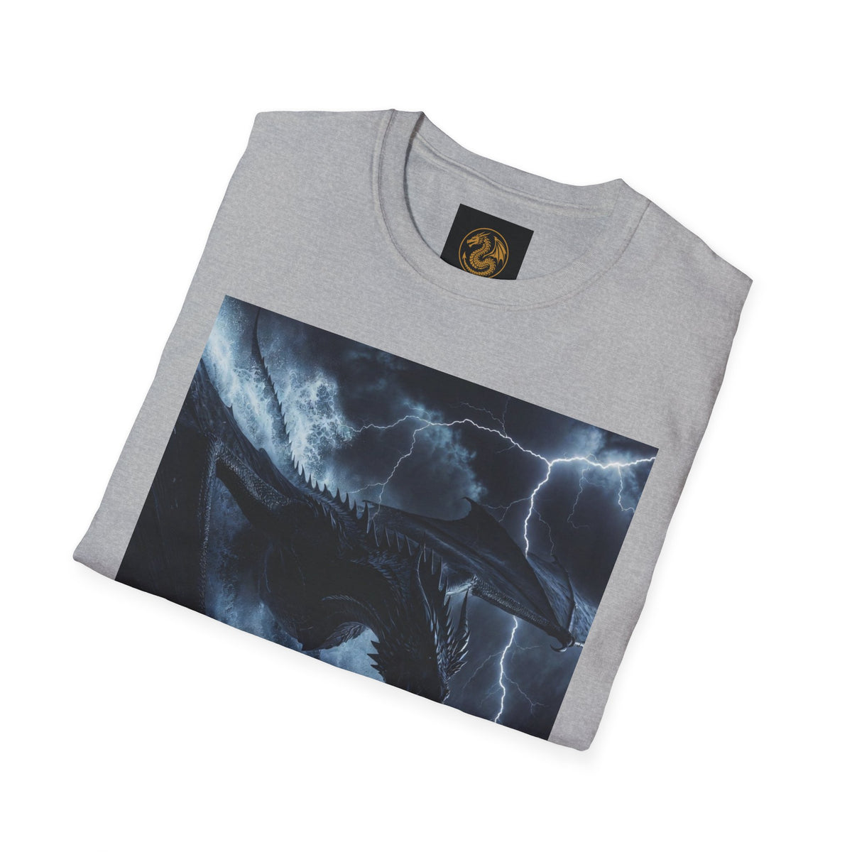 A Stormy Oceanic Dragon T-Shirt — Dark Ocean Lightning Graphic Tee