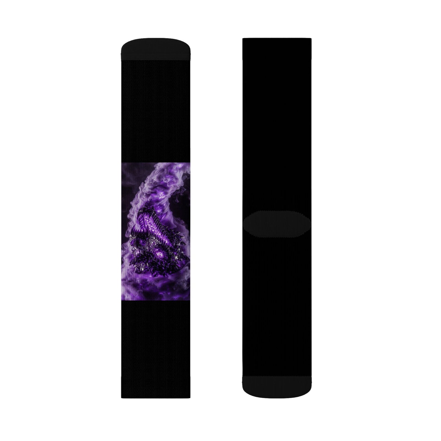 Tie-Dye Purple Circle Sublimation Socks — Vibrant Retro Crew Socks