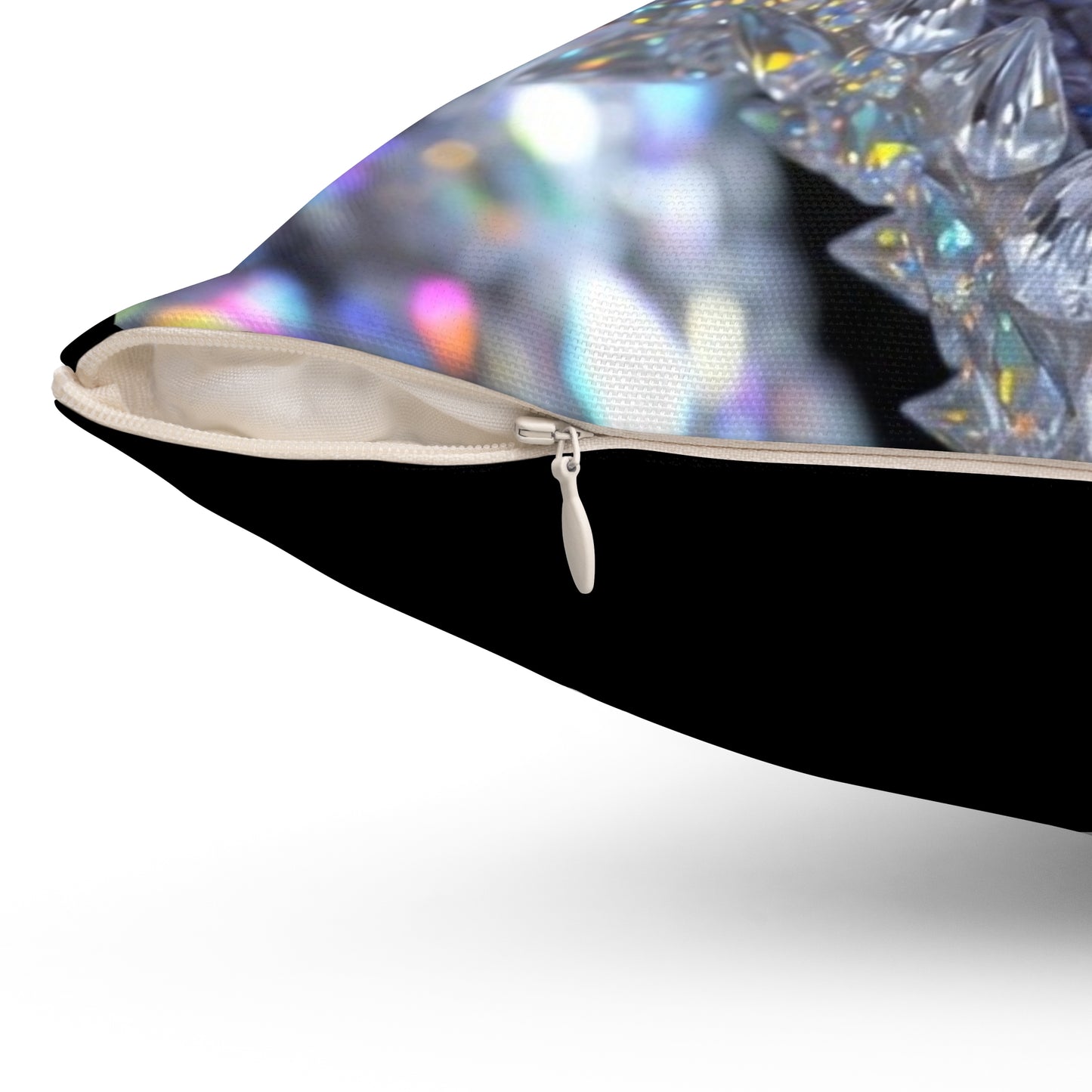 Crystal Dragon Decorative Pillow — Sparkling Gemstone Fantasy Throw Cushion