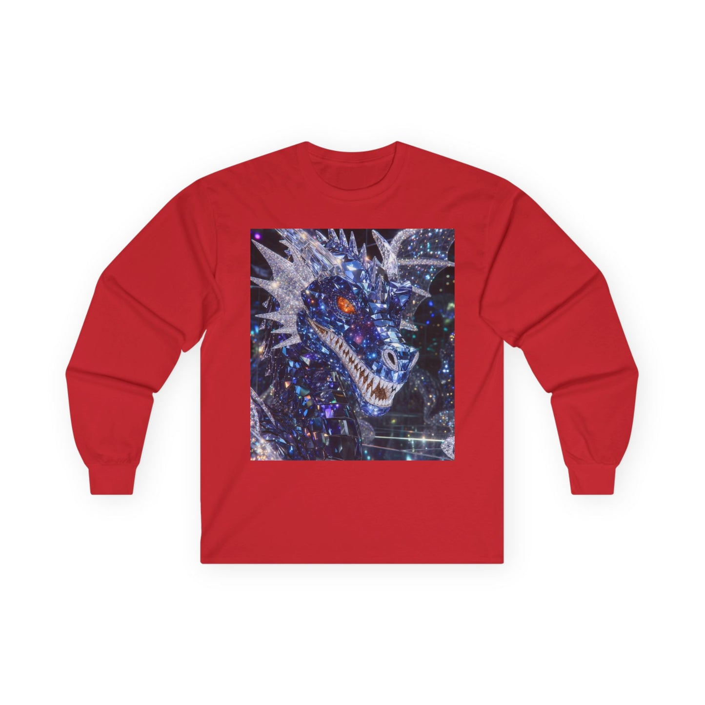 Cosmic Dragon Long Sleeve Tee — Neon Galaxy Dragon Graphic