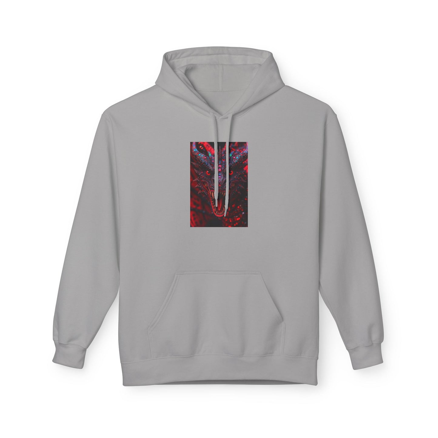 Abstract Red Dragon Marble Hoodie — Minimal Center Art Pullover