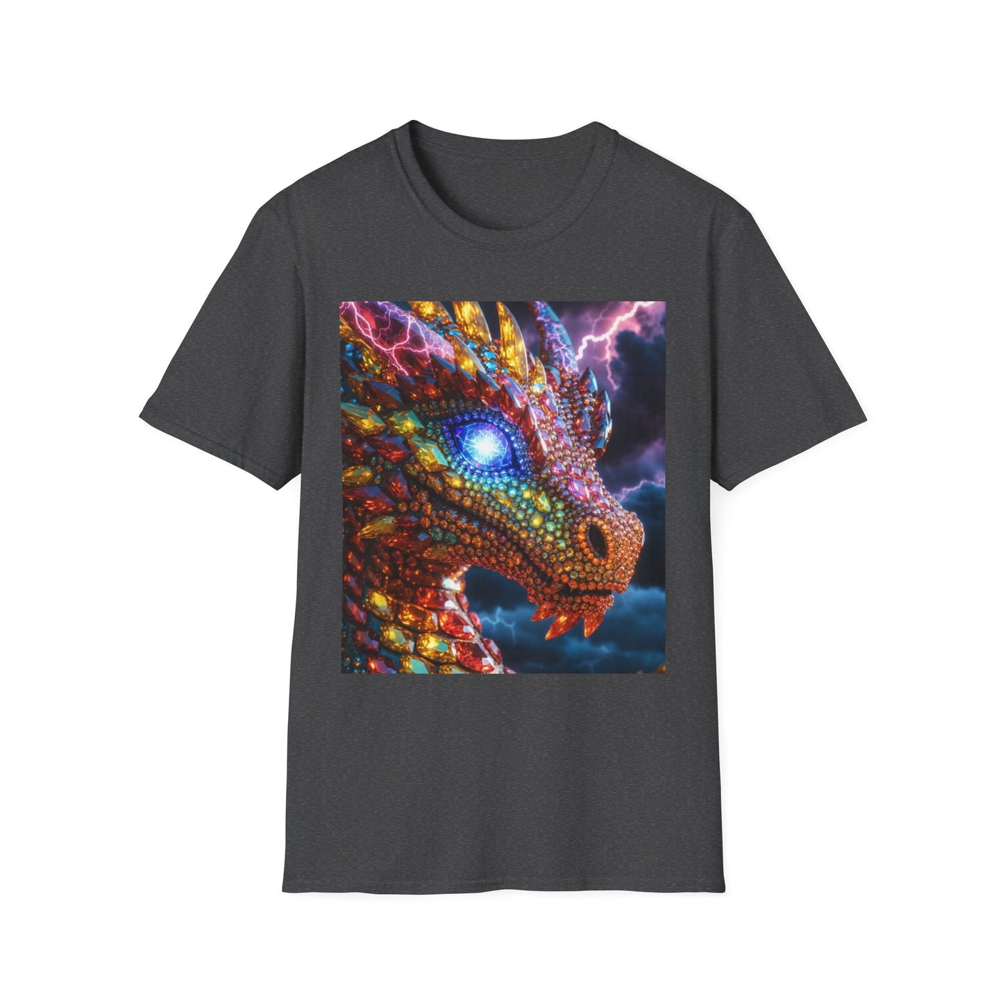 Dragon Head T-Shirt — Colorful Lightning Fantasy Graphic Tee