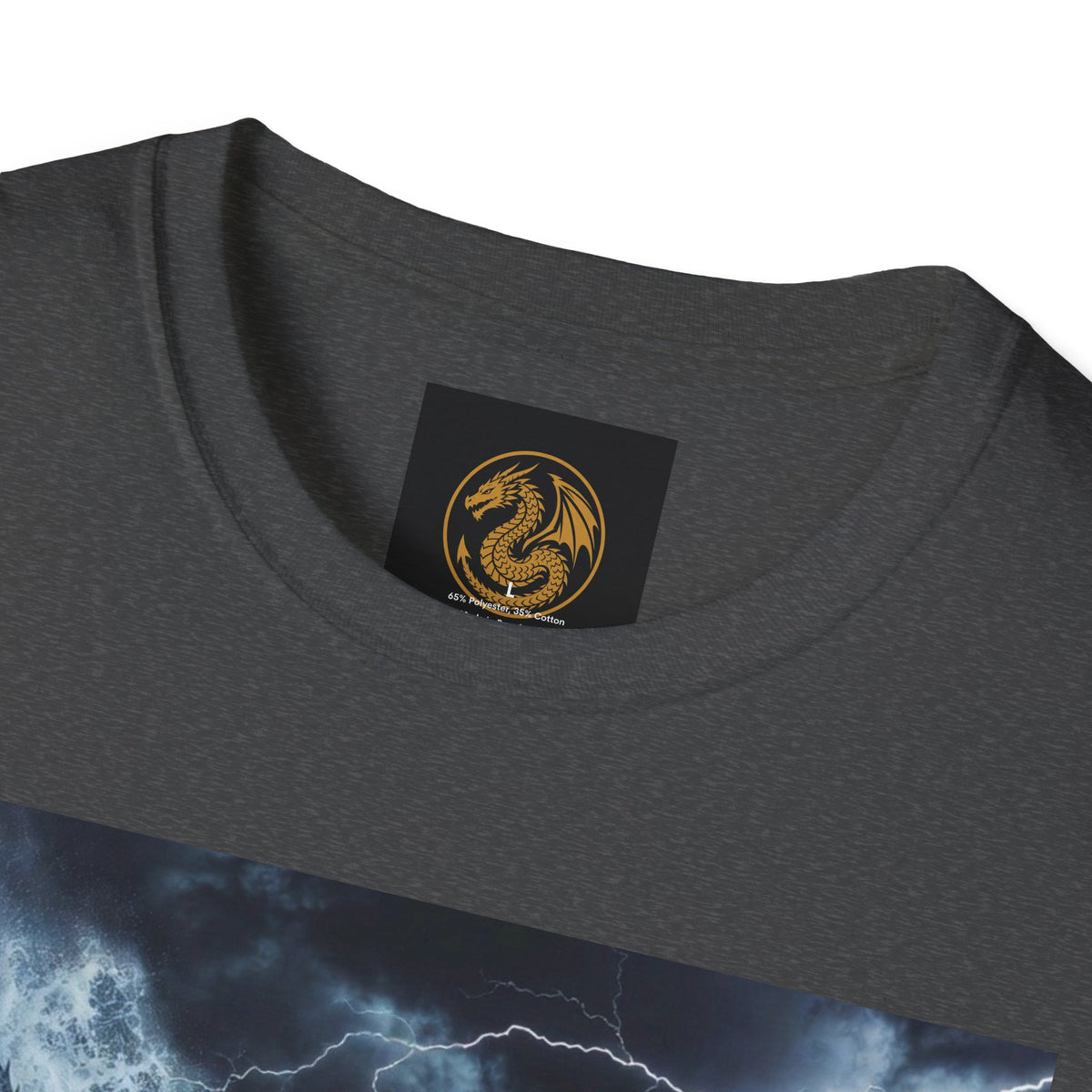 A Stormy Oceanic Dragon T-Shirt — Dark Ocean Lightning Graphic Tee
