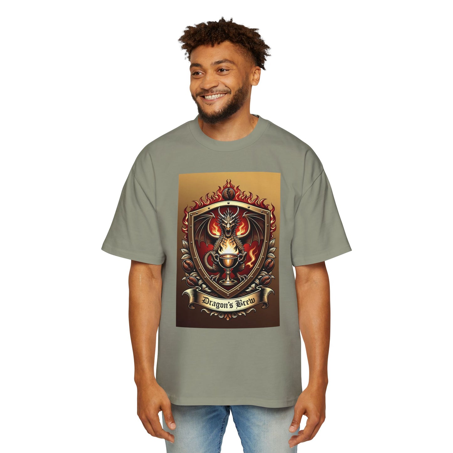 Dragons Brew Graphic Tee — “Dragon’s Brew” Medieval Fantasy Men’s T‑Shirt