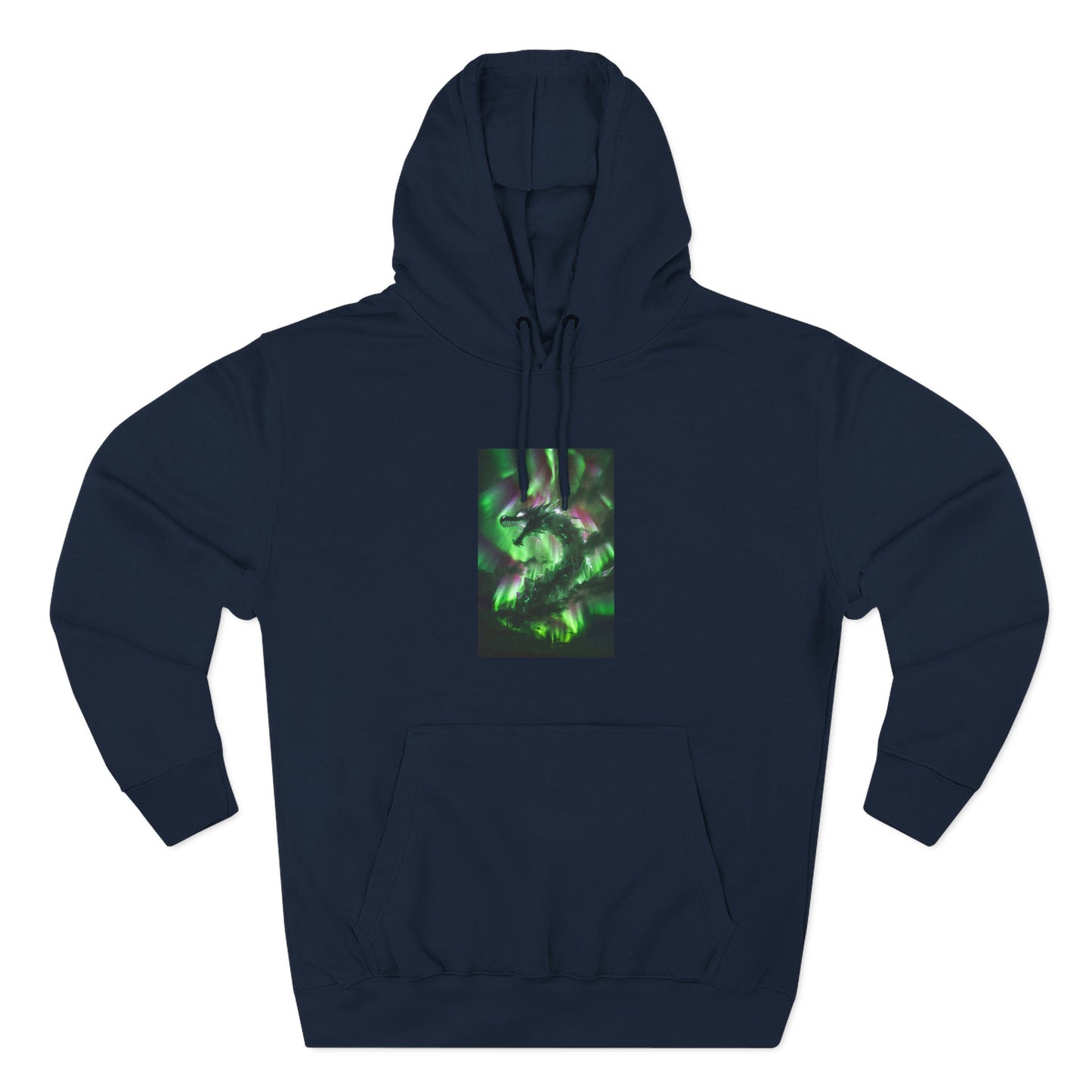 Green Nebula Abstract Hoodie — Aurora Swirl Fleece Pullover