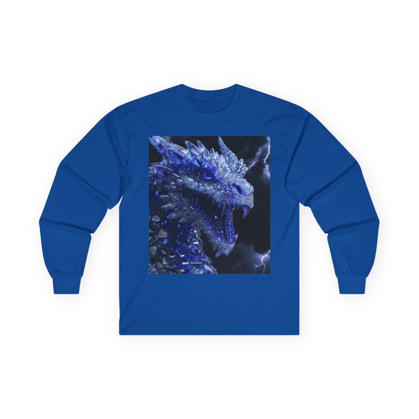 Ice Dragon Long Sleeve Tee — Blue Frost Dragon Graphic Shirt