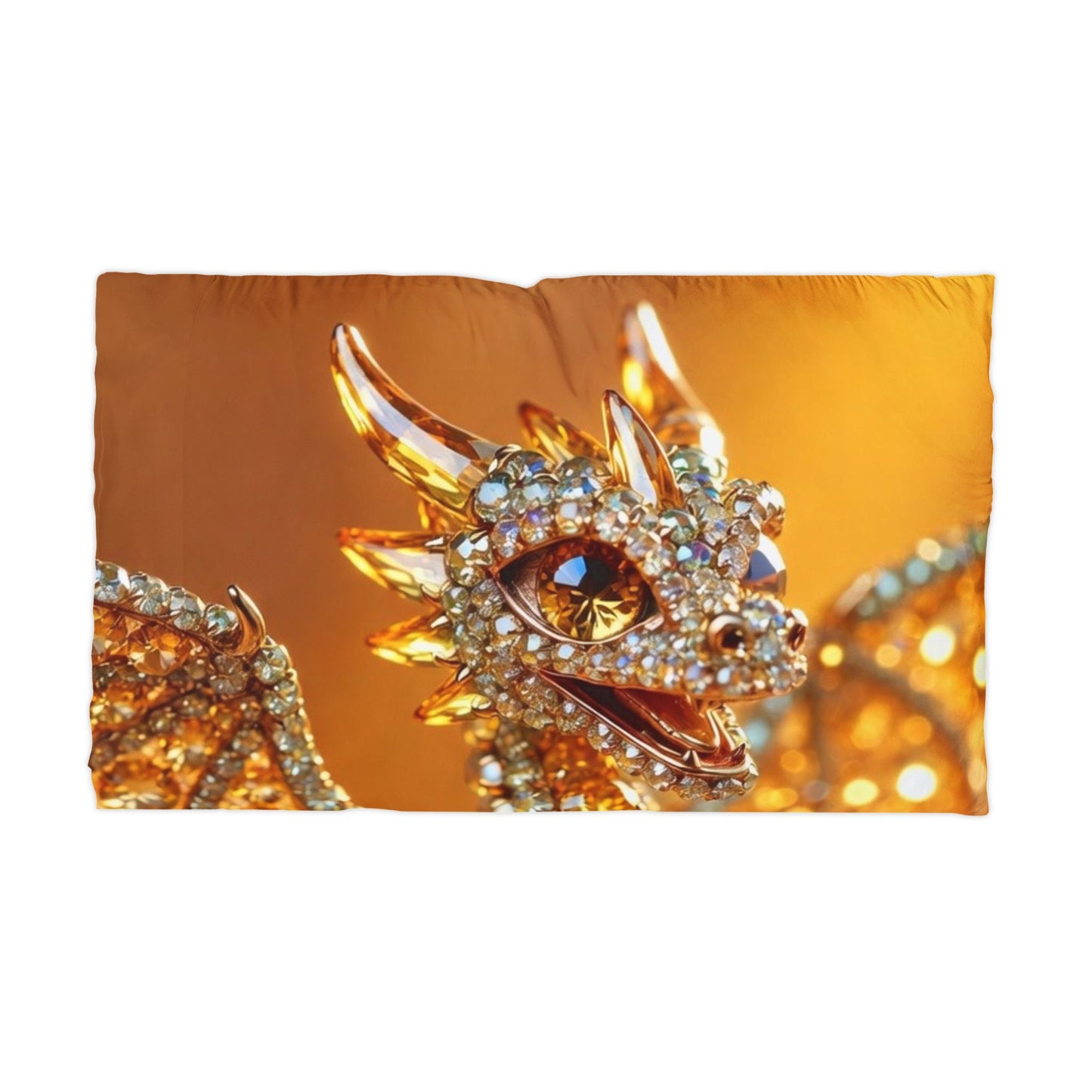 Gilded Dragon Microfiber Pillowcase – Sparkling Jewel Fantasy Accent
