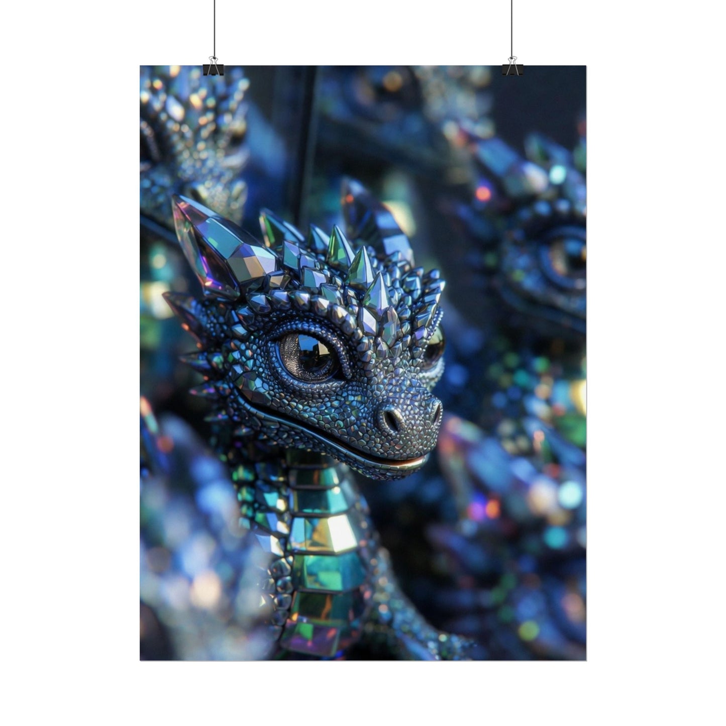 Crystal Dragon Rolled Poster — Fantasy Wall Art Print