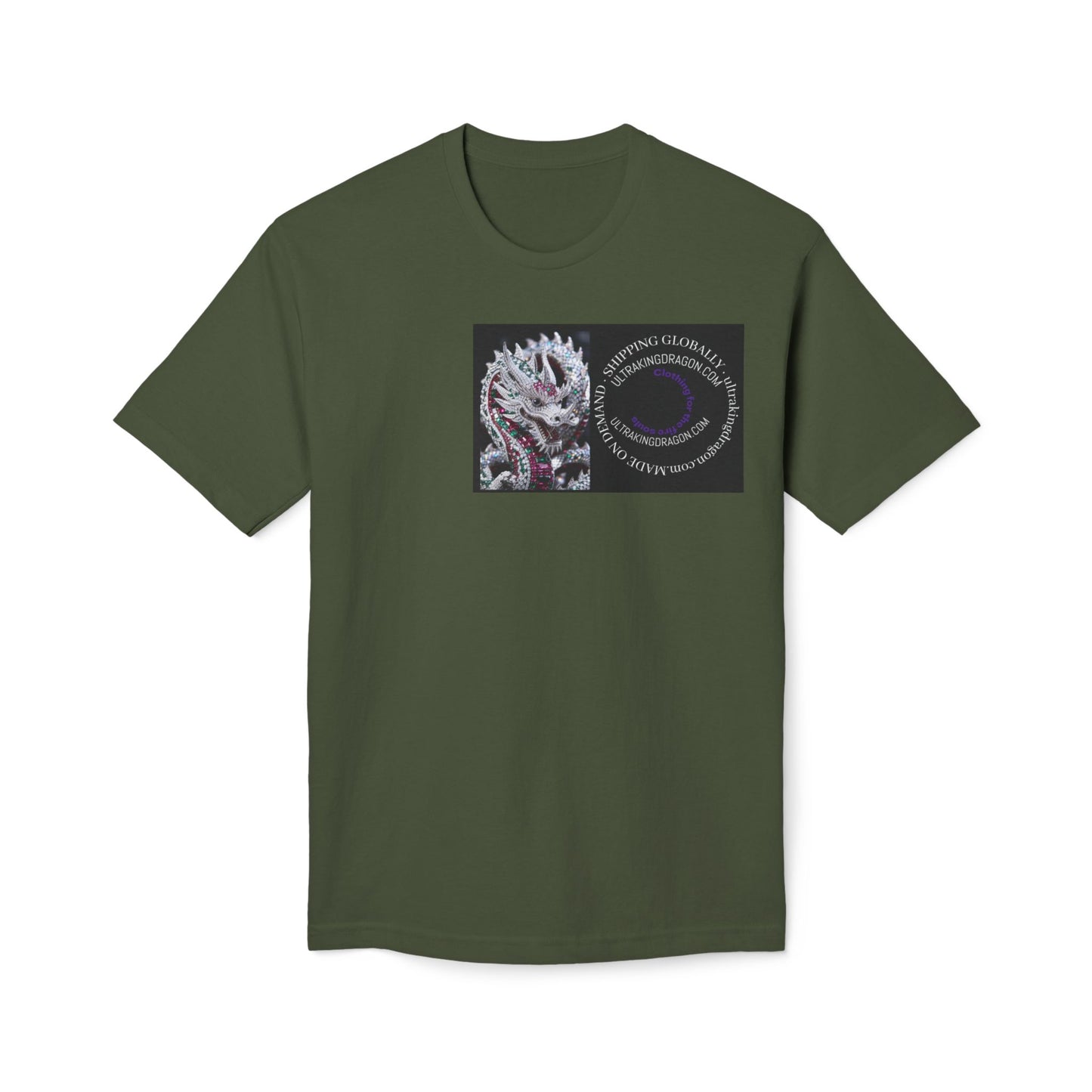 Dragon Heart T-Shirt — Floral Dragon Illustration with Circular Text