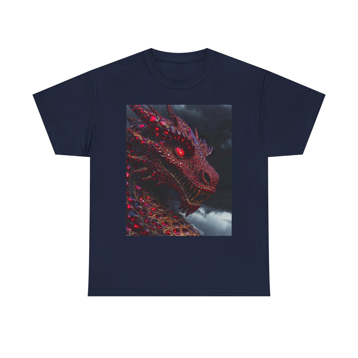 Dragon Portrait T-Shirt — Fiery Red Fantasy Dragon Graphic Tee
