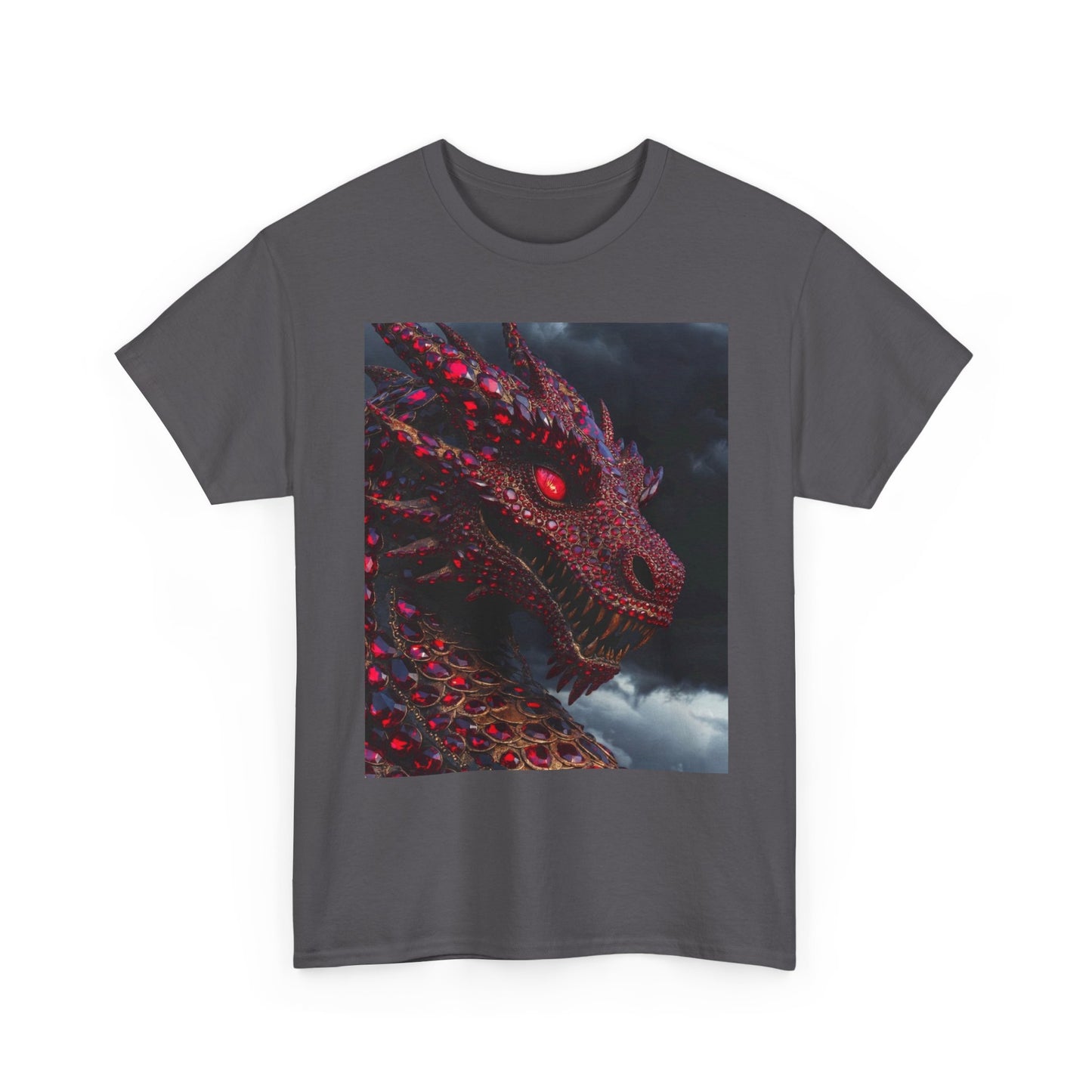 Dragon Portrait T-Shirt — Fiery Red Fantasy Dragon Graphic Tee