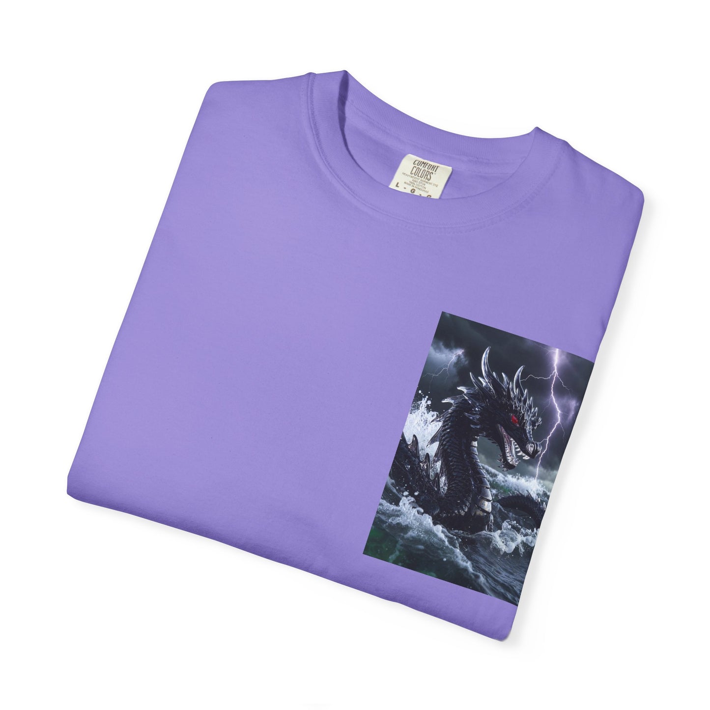 A Dragon Storm Graphic T-Shirt — Dark Fantasy Chest Print