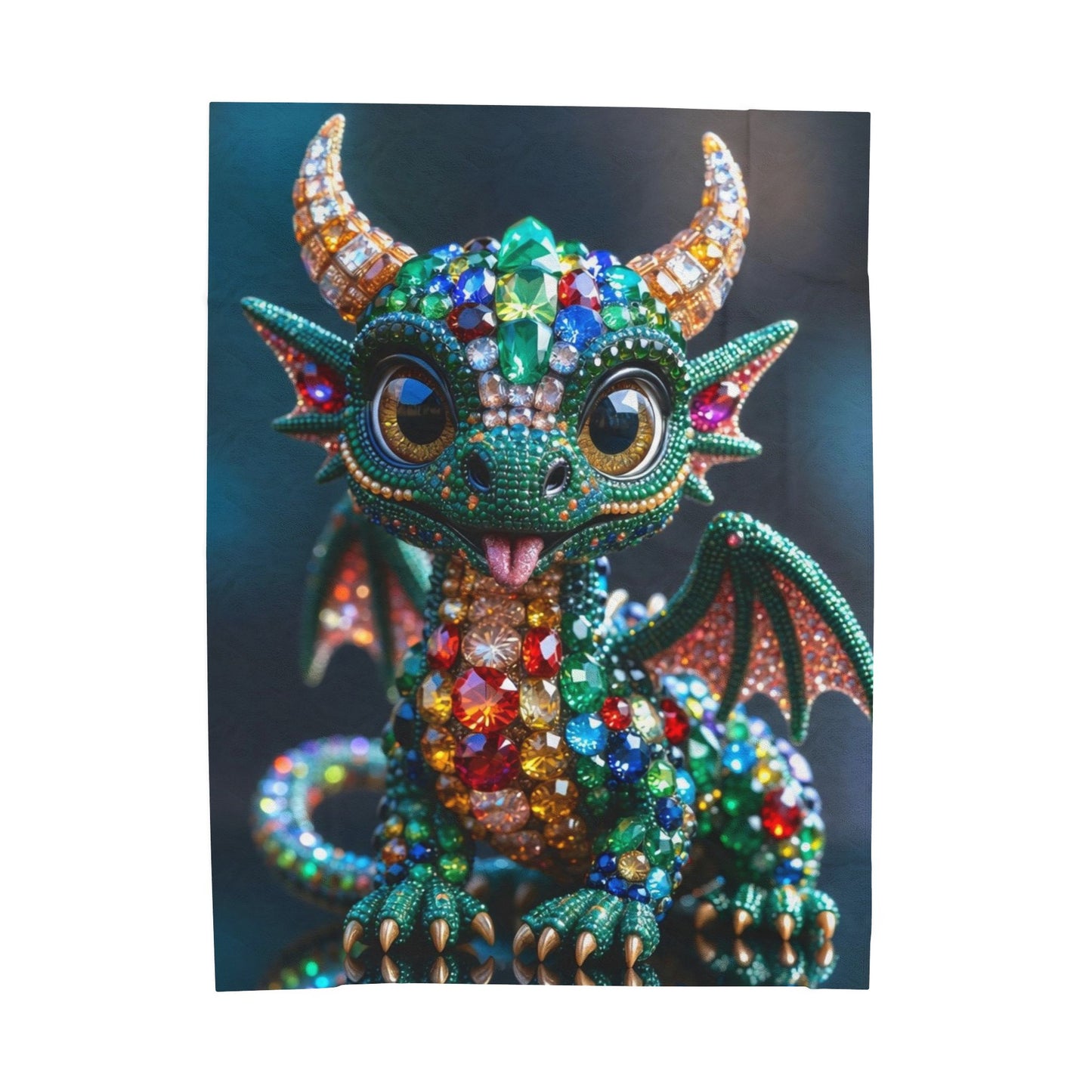 Sparkling Gem Dragon Velveteen Plush Blanket — Cozy Decorative Throw for Kids & Fantasy Fans