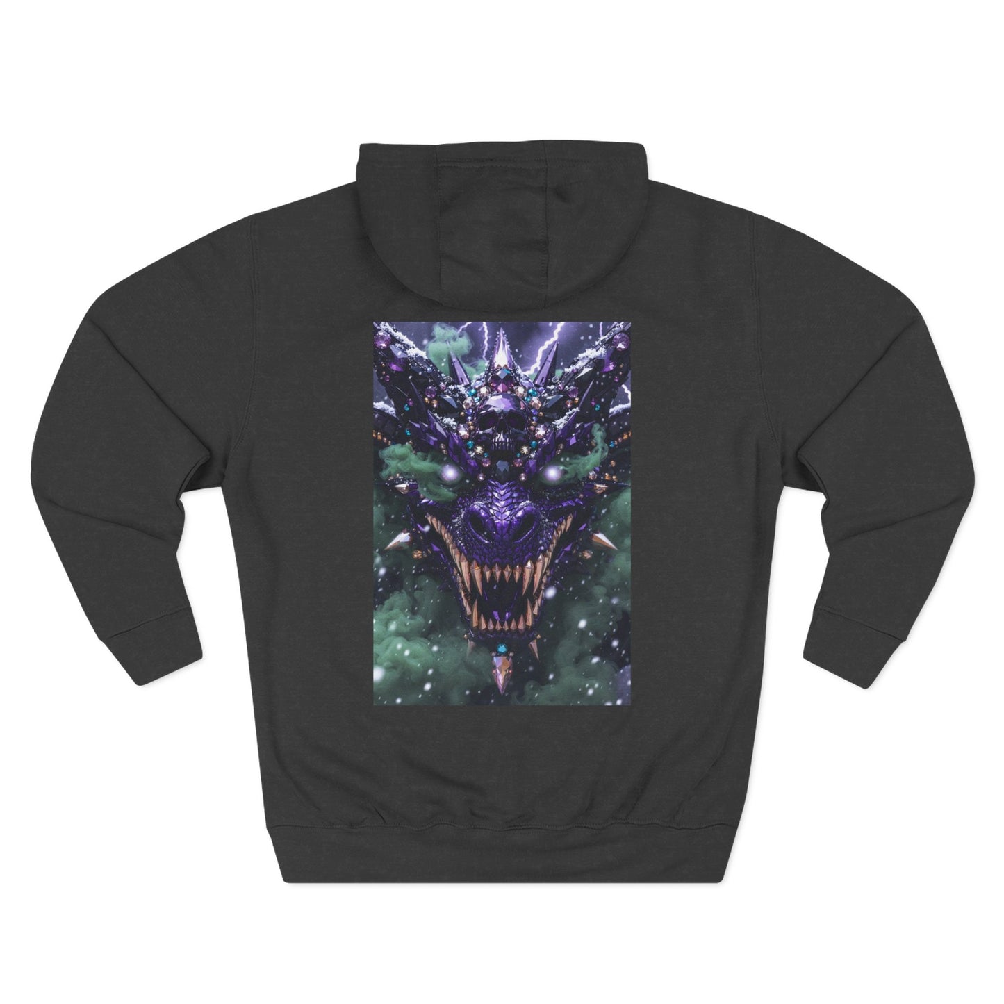 A Mystic Cosmic 🐉 Hoodie — Astral Galaxy Cat Chest Print Fleece Hoodie