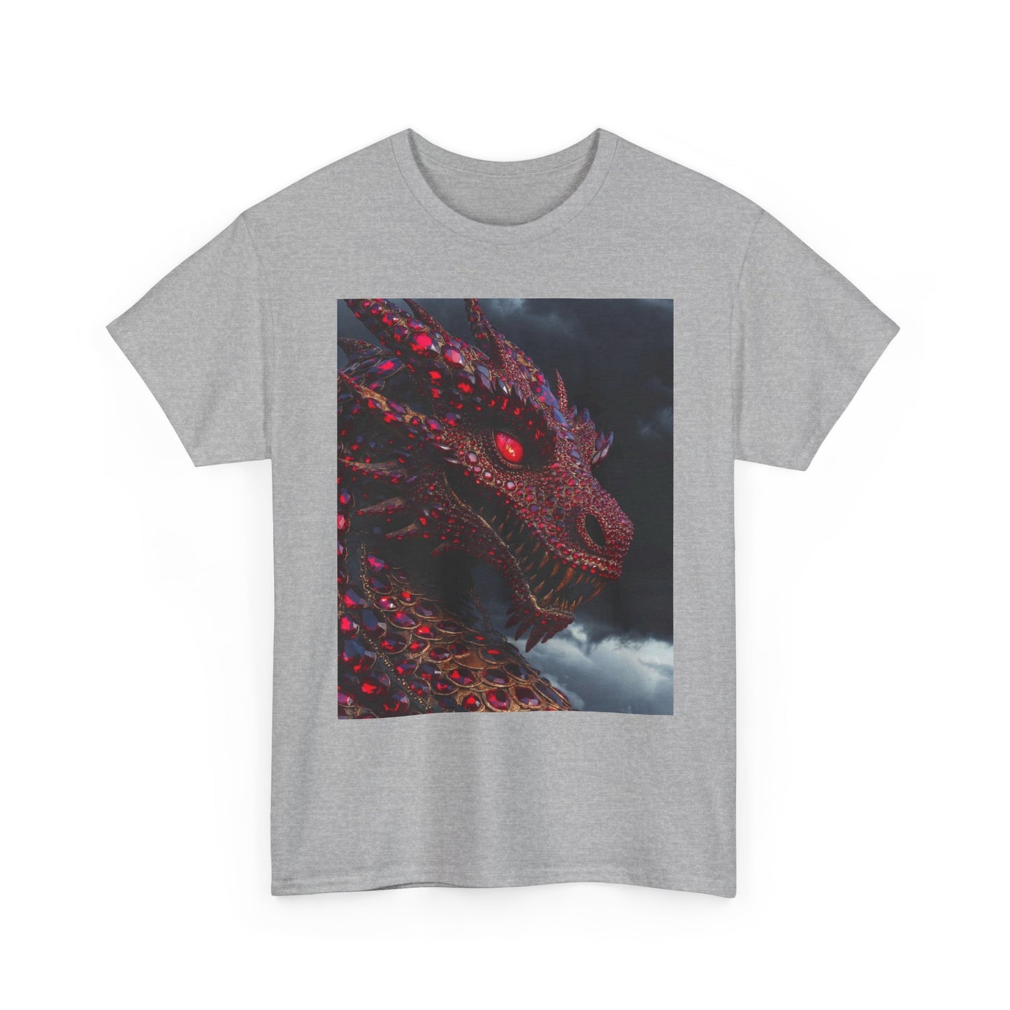 Dragon Portrait T-Shirt — Fiery Red Fantasy Dragon Graphic Tee