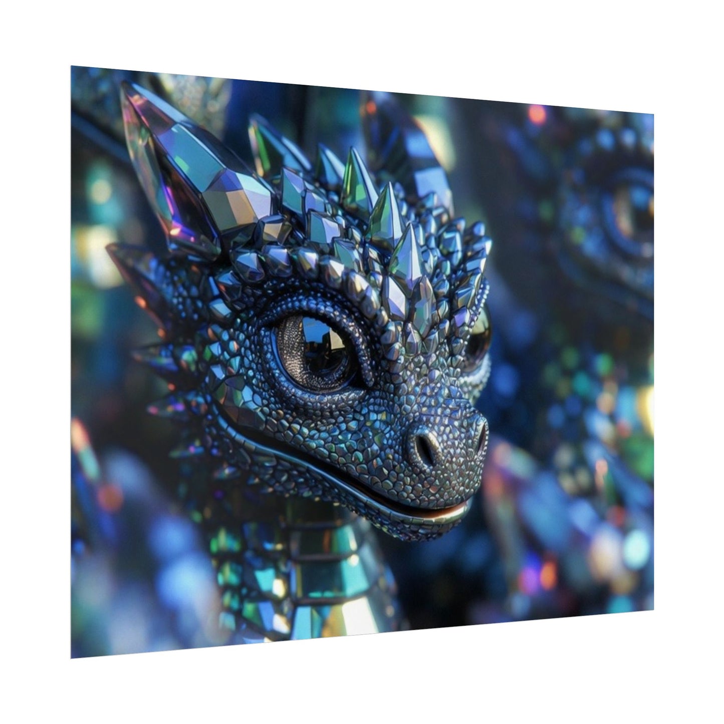 Crystal Dragon Rolled Poster — Fantasy Wall Art Print