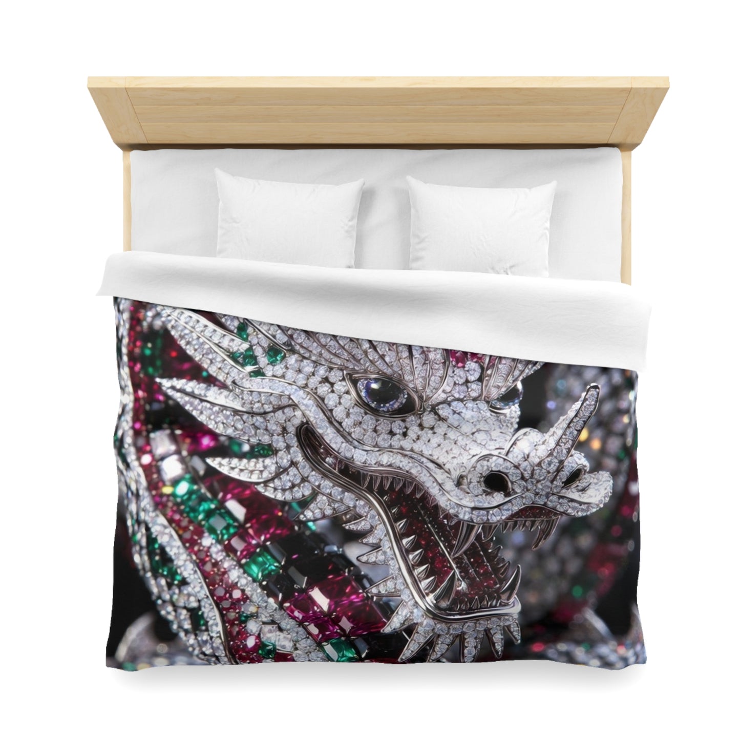 Dragon Jewel Microfiber Duvet Cover — Sparkling Gemstone Dragon Bedding