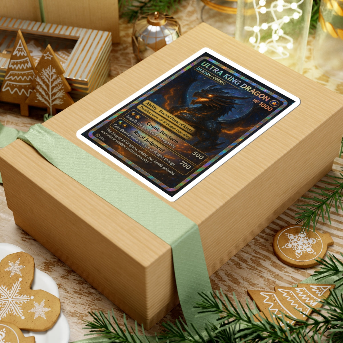 A Collectable Dragon Trading Card Sticker - When Gods Return Design