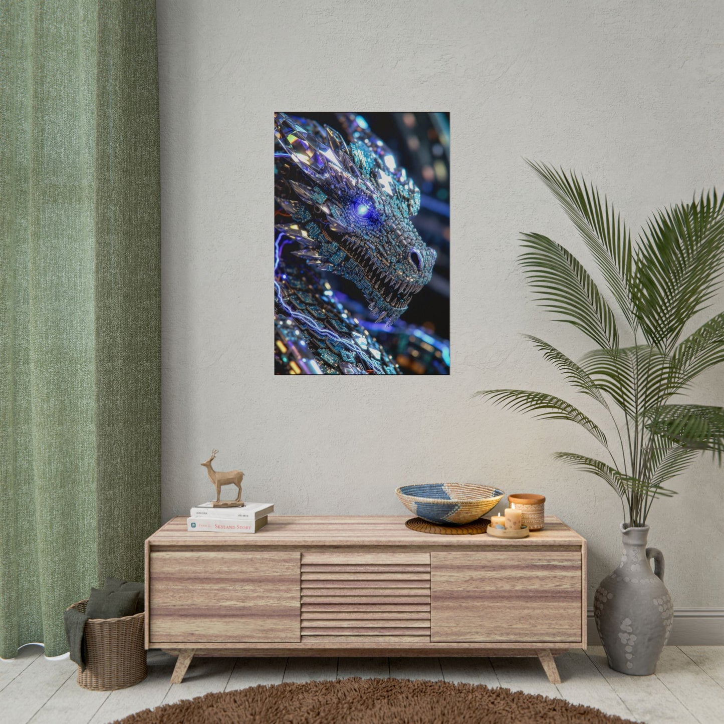 Rolled Poster — Crystal Cyber Dragon Art Print