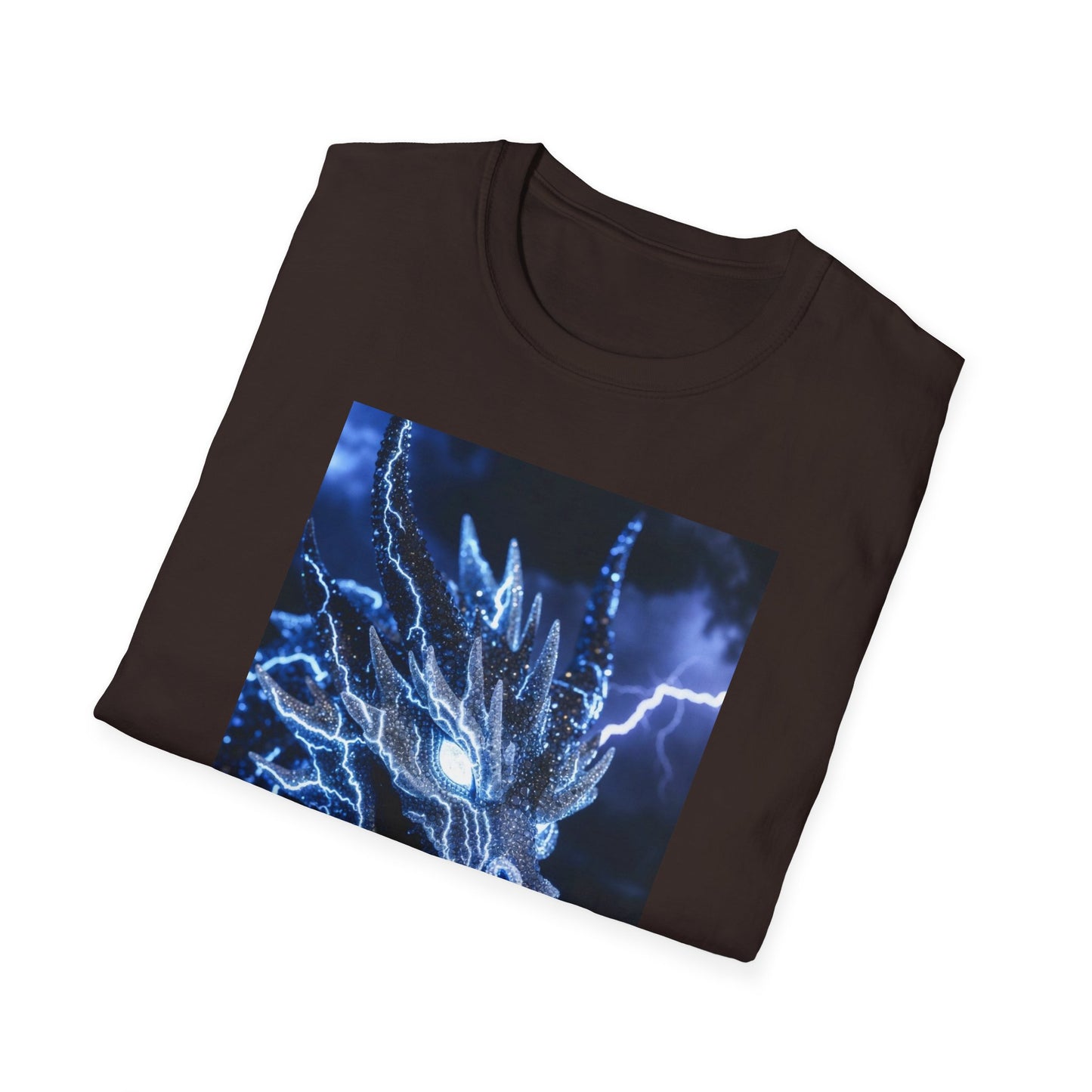 Lightning Dragon T-Shirt — Electric Blue Mythical Dragon Graphic Tee