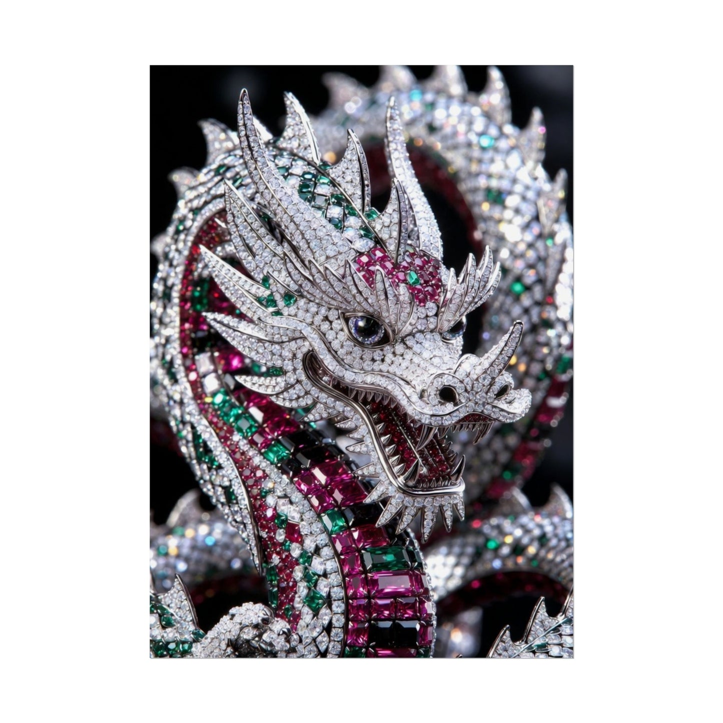 Dragon Jewel Poster — Luxury Gemstone Dragon Wall Art (Rolled Poster)
