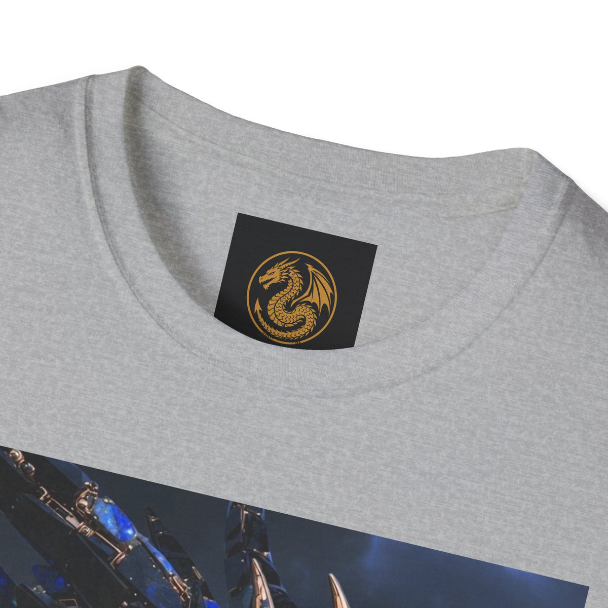 Blue Crystal Dragon T-Shirt — Mythical Fantasy Dragon Tee