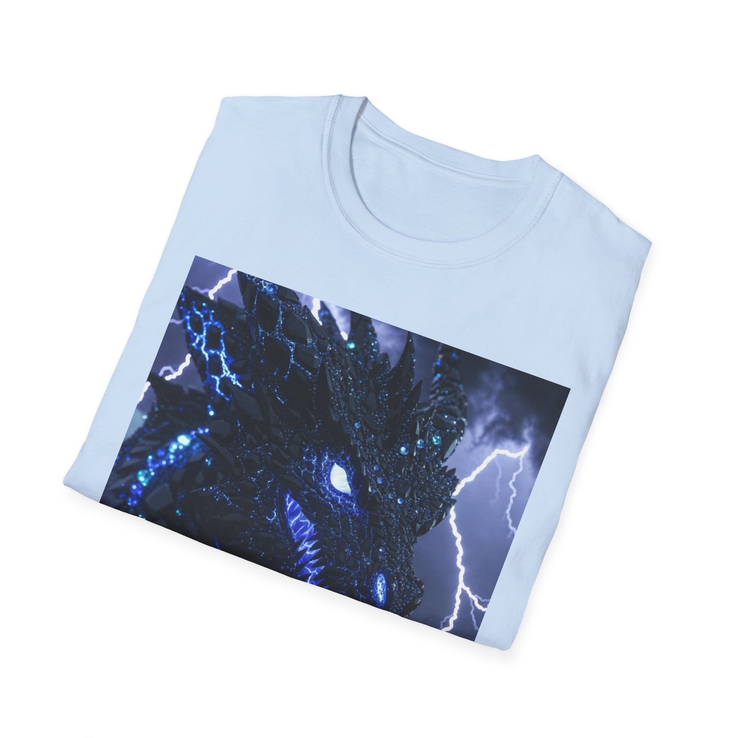 Lightning Godzilla T-Shirt – Neon Blue Monster Tee
